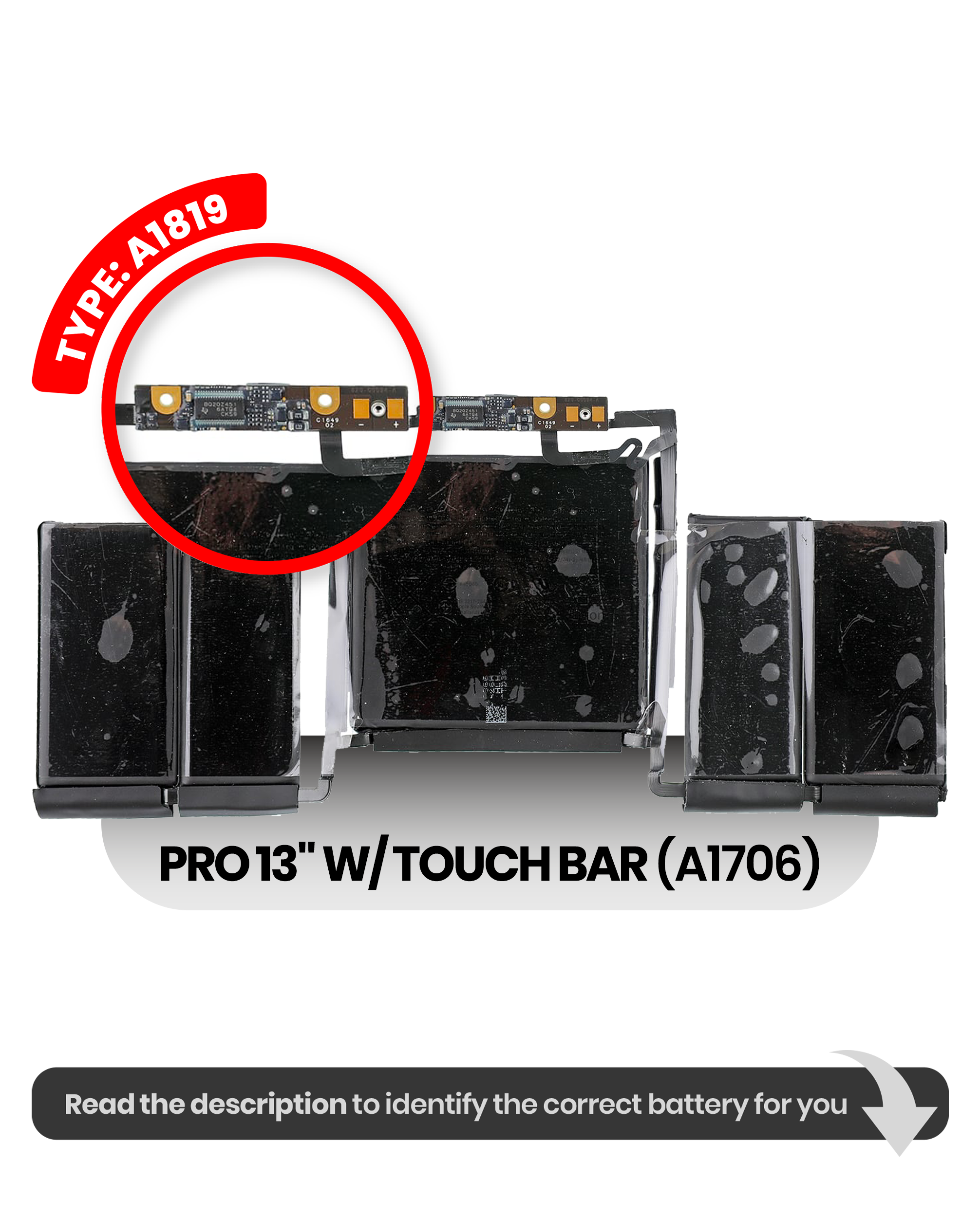 Akku (A1819) für MacBook Pro 13" A1706 (2016-2017)
