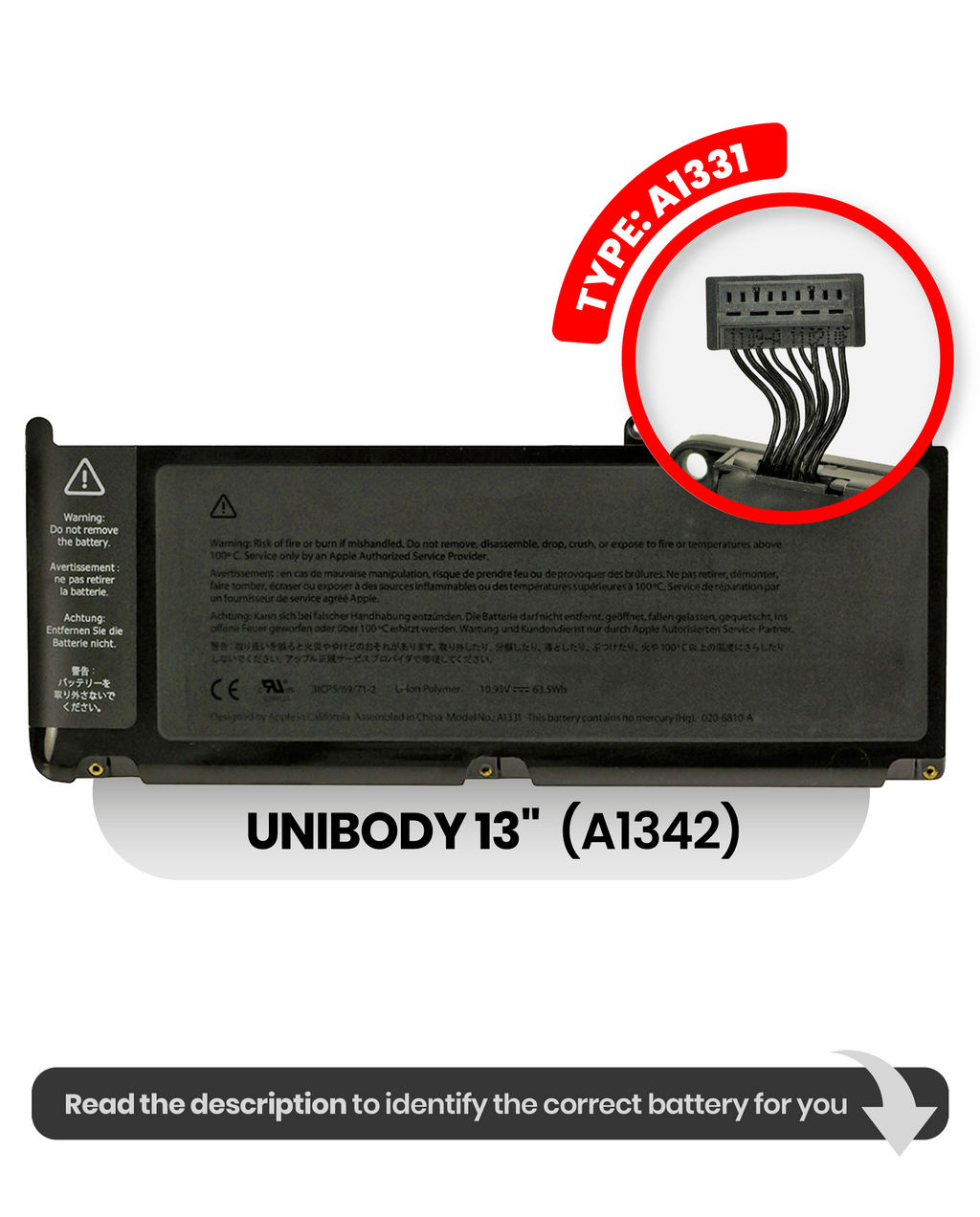 Akku (A1331) für MacBook 13" A1342 (2009-2010)