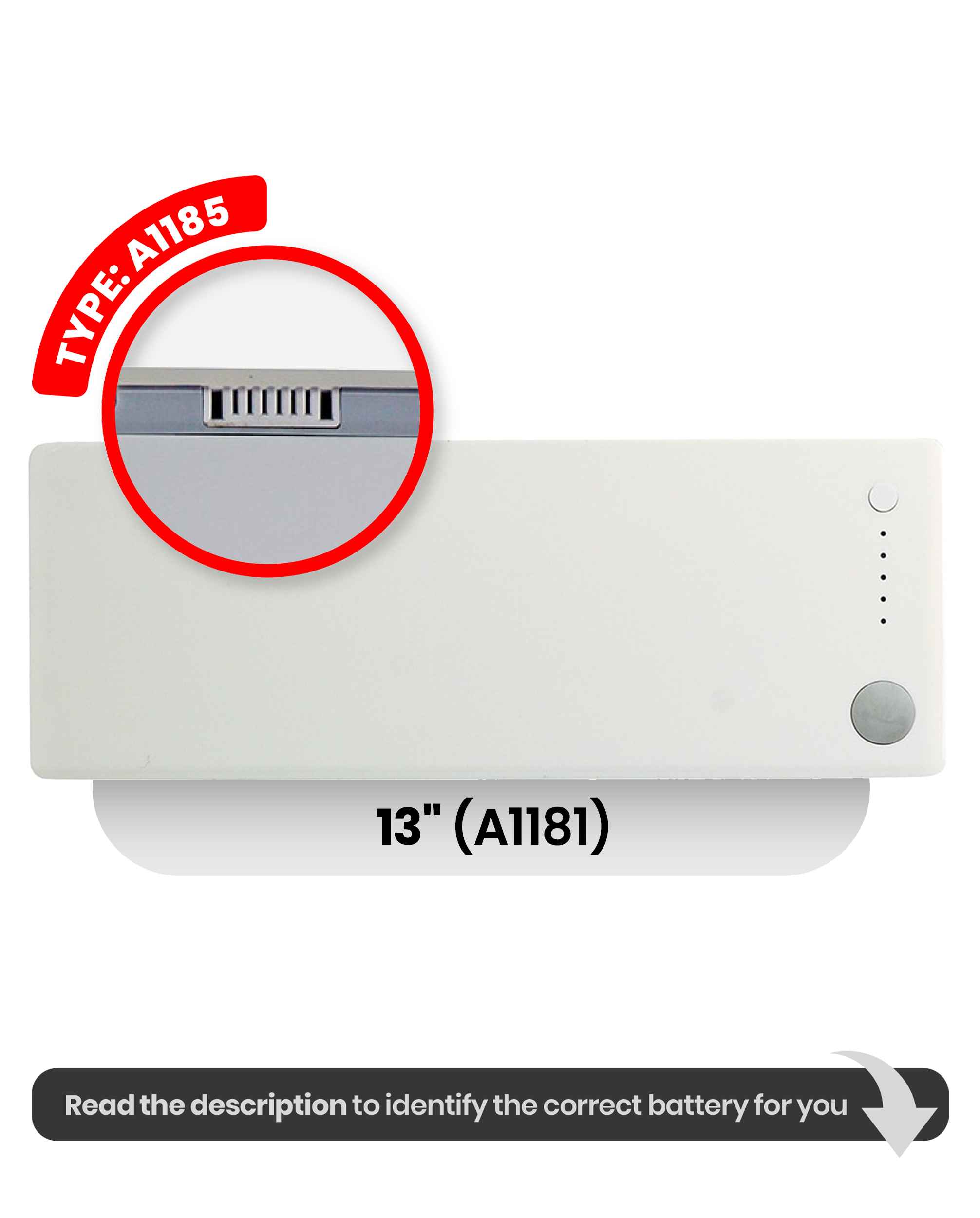Akku (A1185) für MacBook 13" A1181 (2006-2008)