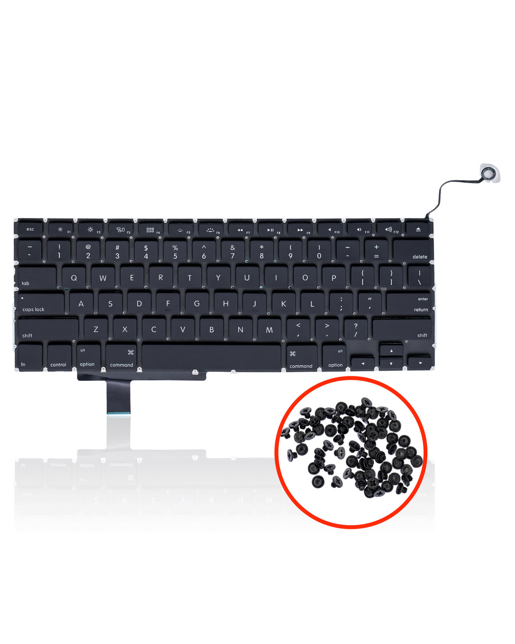 Tastatur + Hintergrundbeleuchtung + Schraube (US) für MacBook Pro 17" A1297