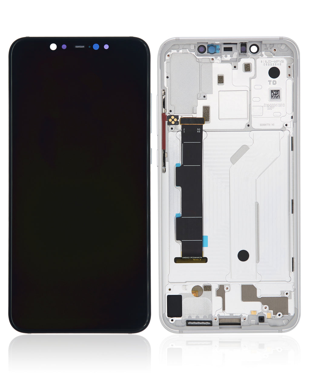 OLED Display with Frame for Xiaomi Mi 8 (Refurbished) (White)