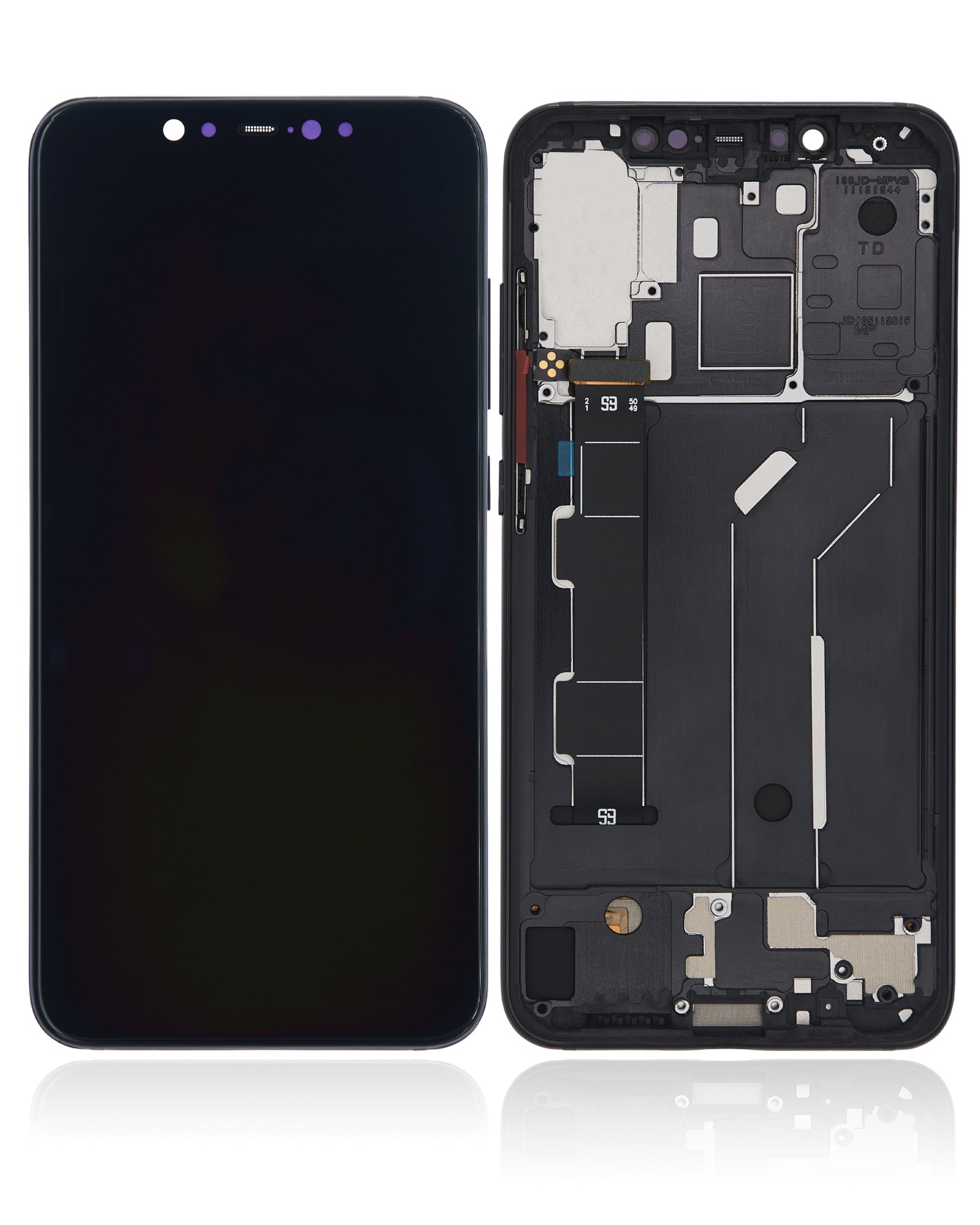OLED-Bauteil mit Rahmen für Xiaomi Mi 8 (Aftermarket Plus) (Schwarz)