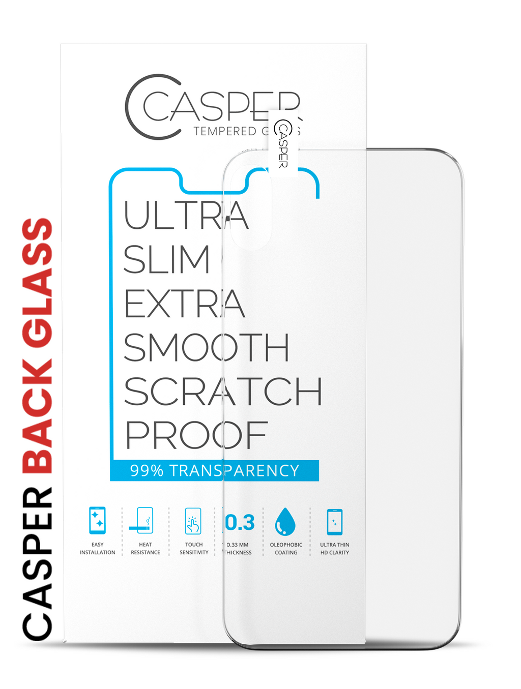 Casper Gehärtetes Backcover für iPhone XR (100 Pack) (Clear)