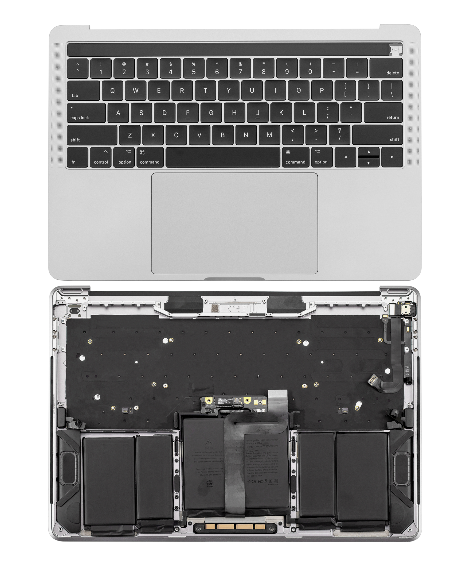 Top Case with Keyboard and Battery for MacBook Pro 13" A1989 (2018-2019) (US Keyboard) (OEM Pull Grade New) (Space Gray)