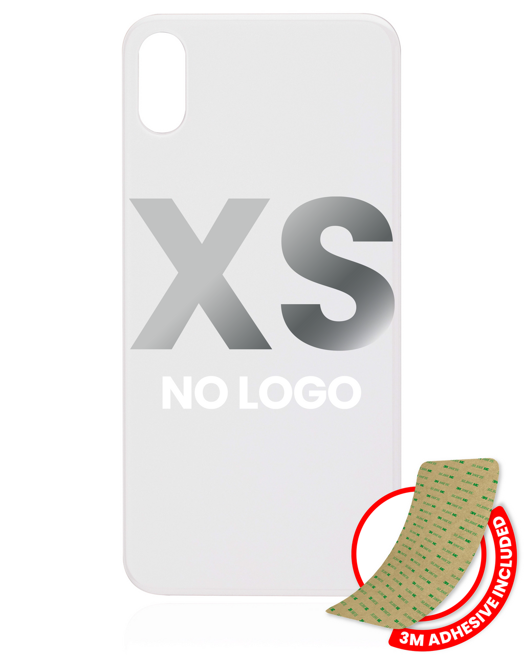 Backcover für iPhone XS Silber 3M-Kleber ohne Logo große Kameraaussparung