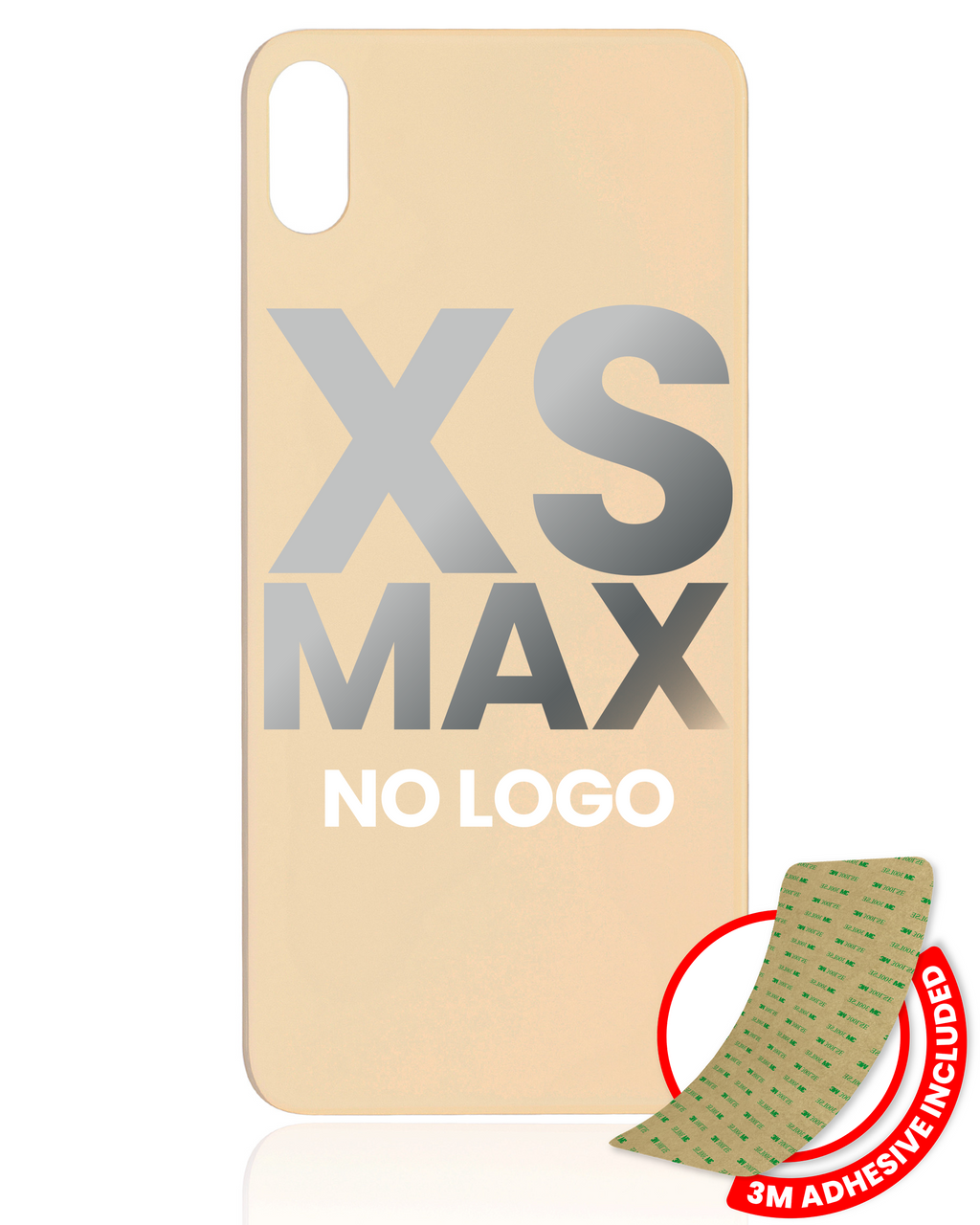 Back Cover with 3M Adhesive for iPhone XS Max (No Logo / Large Camera Cutout) (Gold)