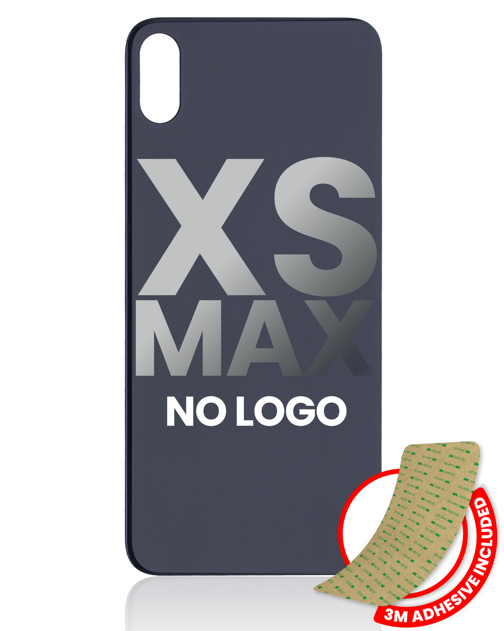 Back Cover with 3M Adhesive for iPhone XS Max (No Logo / Large Camera Hole) (Space Gray)