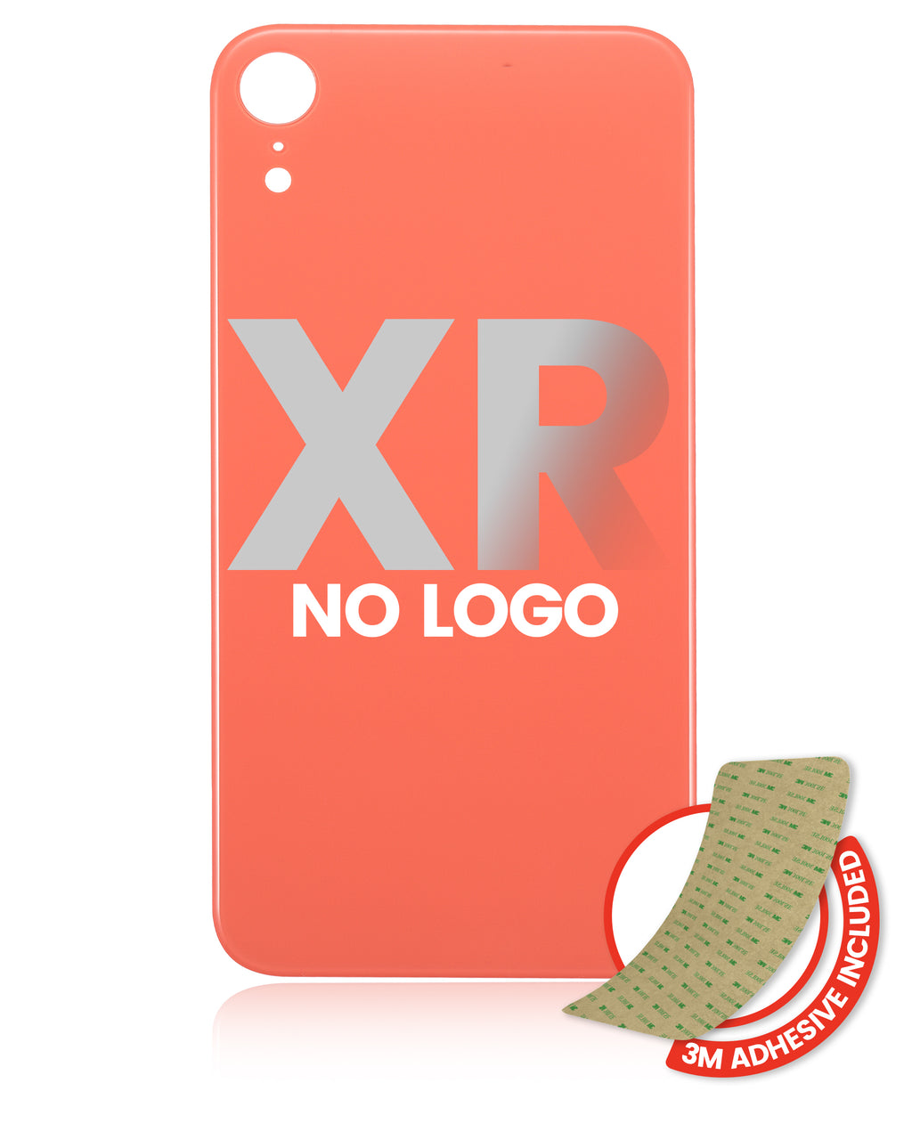 Back Cover with 3M Adhesive for iPhone XR (No Logo / Large Camera Hole) (Coral)