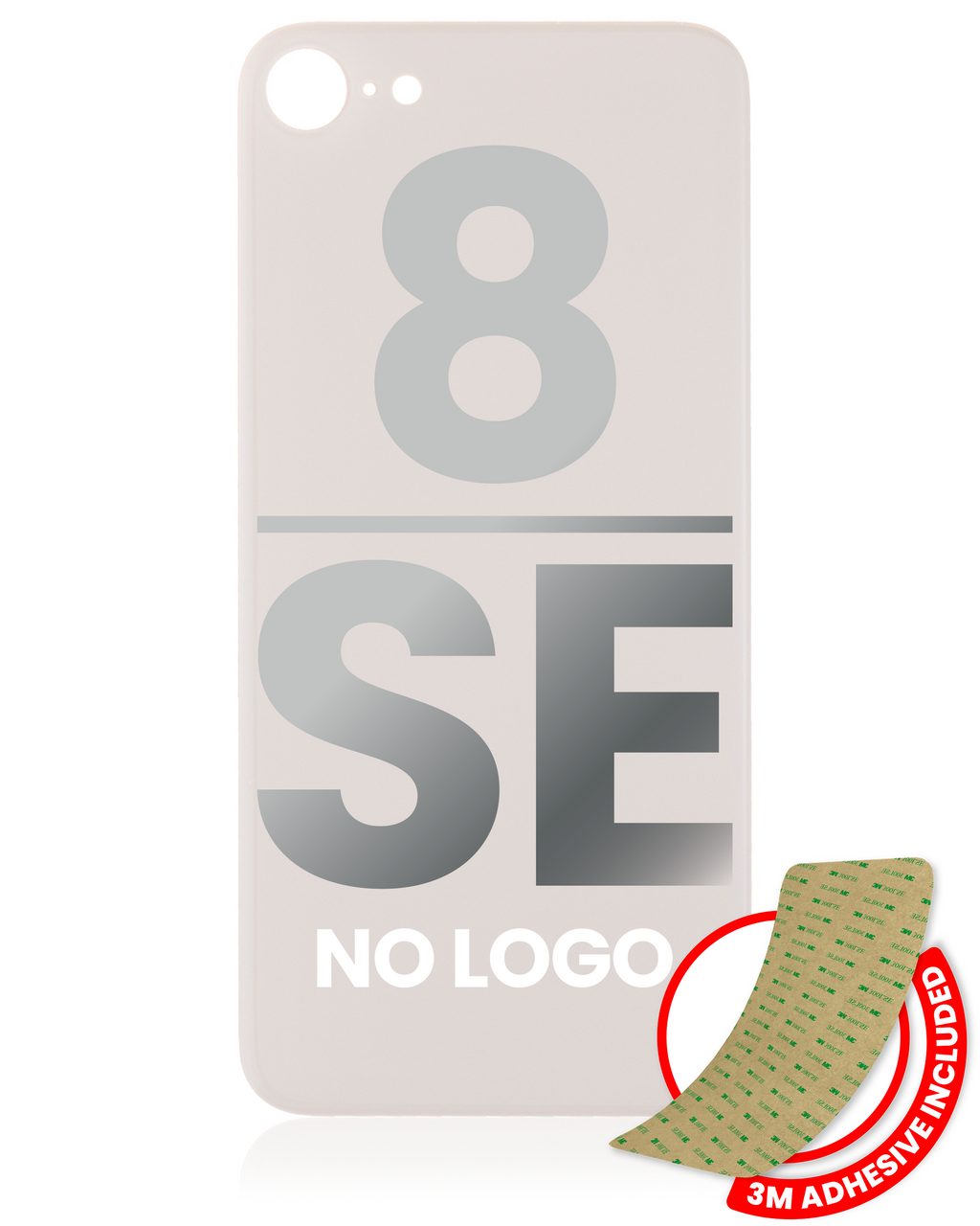 Back Cover with 3M Adhesive for iPhone 8 / SE (2020) (No Logo, Large Camera Hole) (Gold)