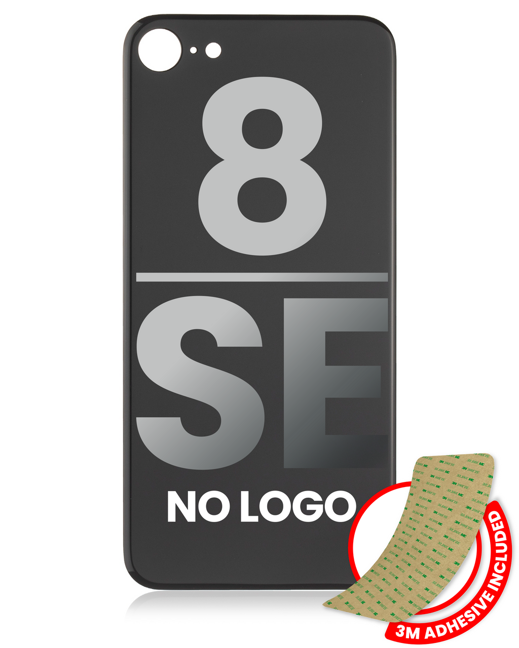Backcover mit 3M-Kleber für iPhone 8/SE (2020) ohne Logo, gr. Kamera, Space Grau