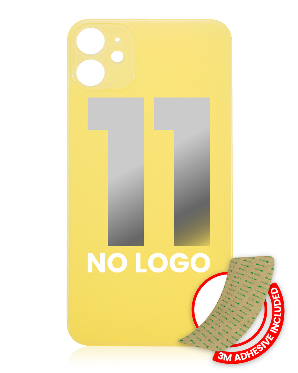 Backcover mit 3M-Kleber für iPhone 11 (ohne Logo / große Kameraussparung) (Gelb)
