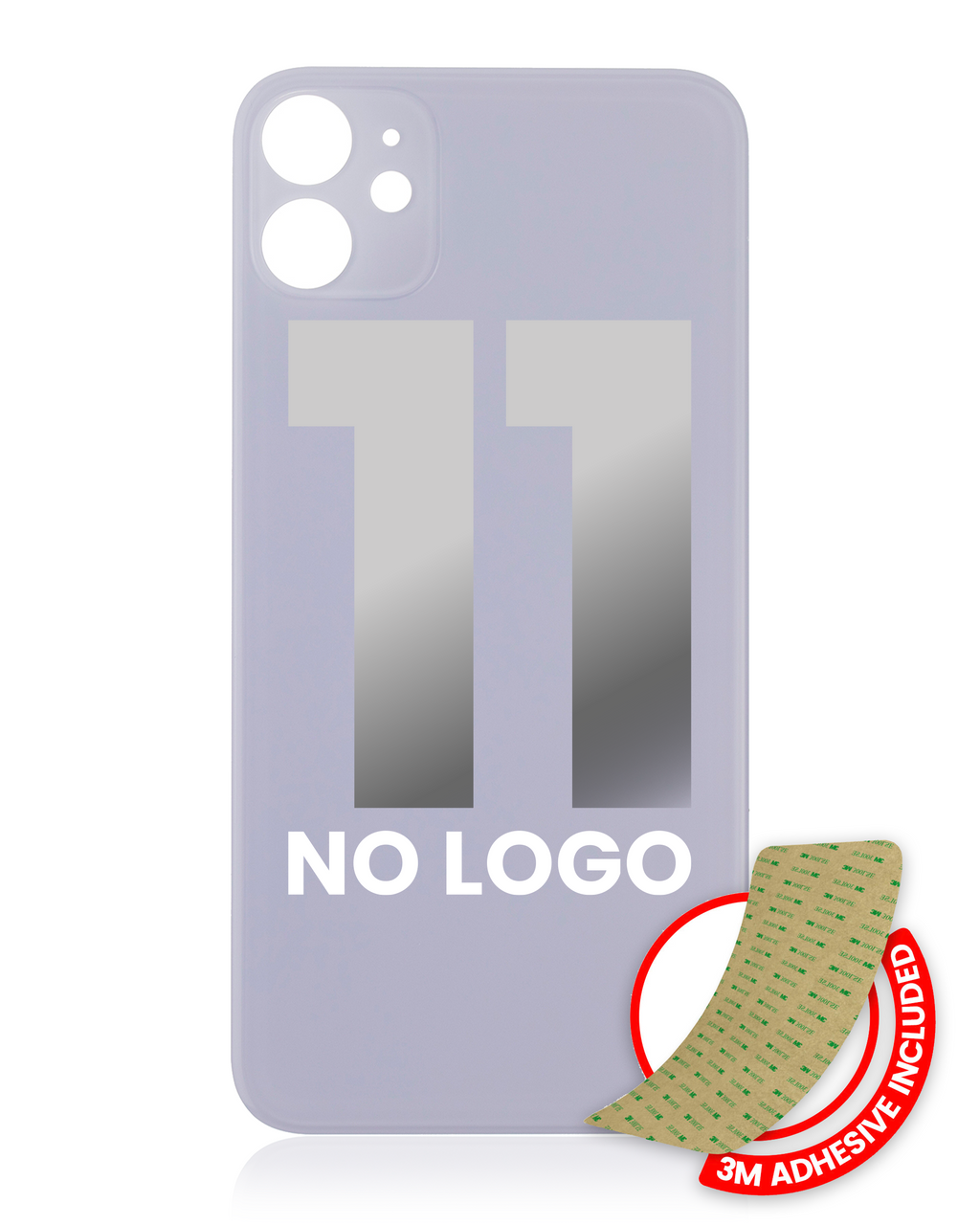 Backcover mit 3M-Kleber für iPhone 11 (Ohne Logo / Große Kameraöffnung) (Lila)