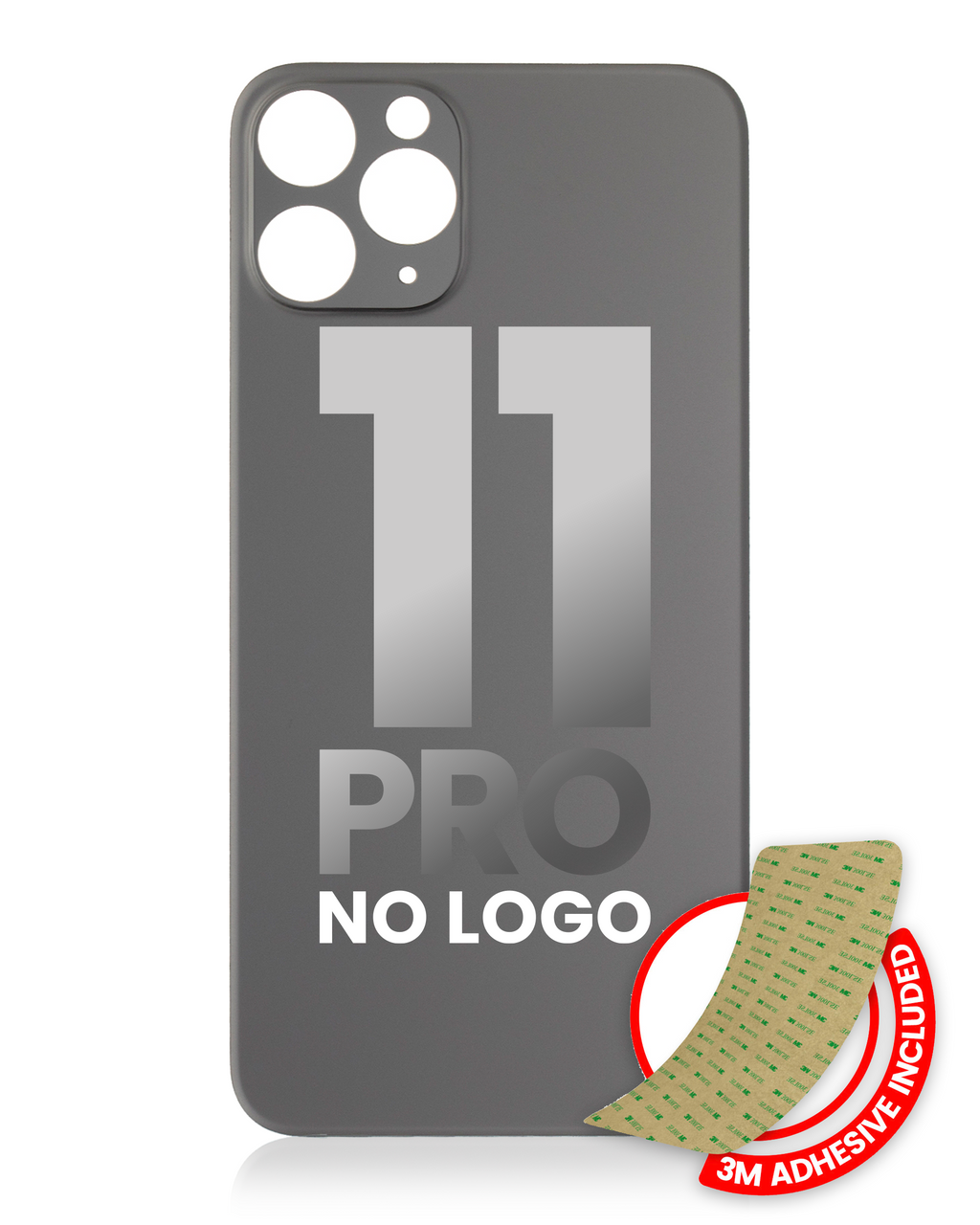 Backcover mit 3M-Klebefolie für iPhone 11 Pro (Ohne Logo, Große Kameraaussparung