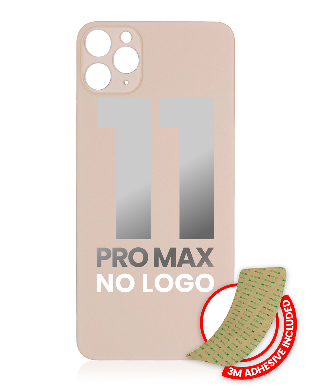 Backcover ohne Logo, großes Kameraloch für iPhone 11 Pro Max Gold