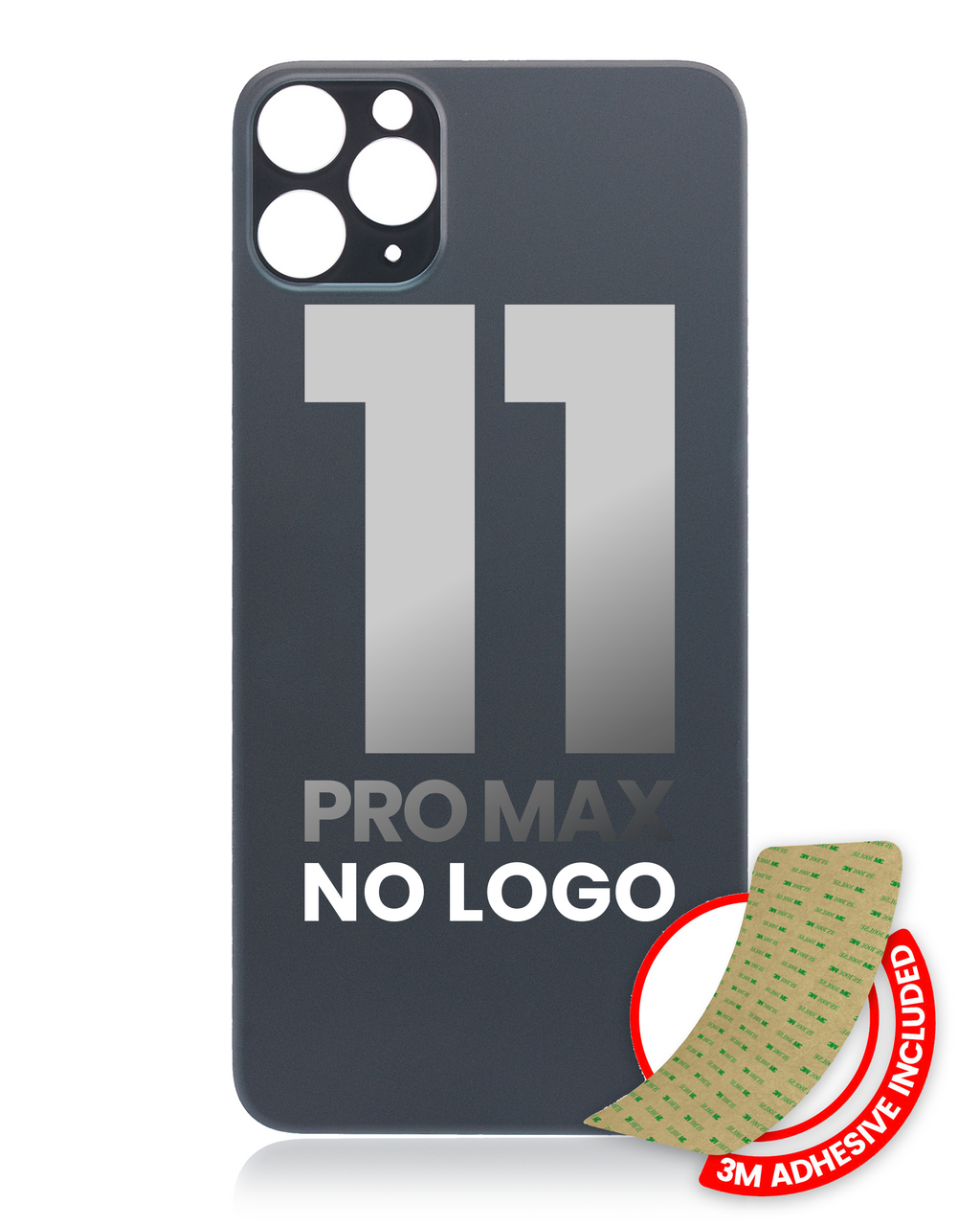 iPhone 11 Pro Max Backcover mit 3M Kleber Space Grau ohne Logo