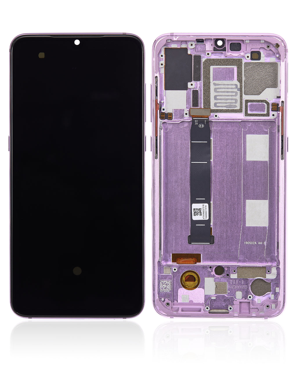 OLED-Display mit Rahmen für Xiaomi Mi 9 (Aftermarket Plus) (Lavender Violet)