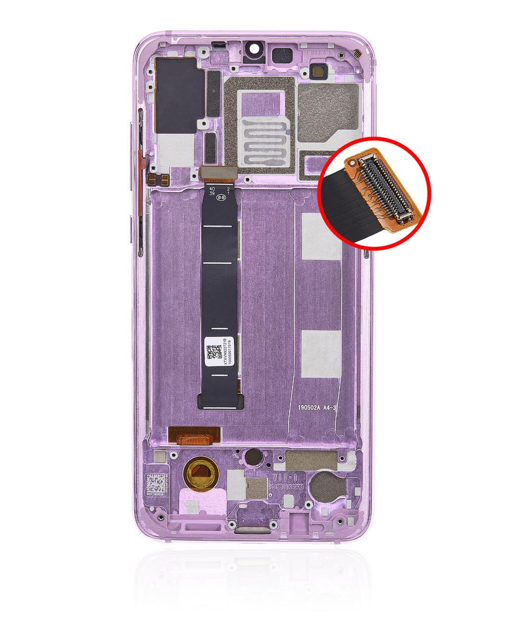 OLED-Display mit Rahmen für Xiaomi Mi 9 (Aftermarket Plus) (Lavender Violet)