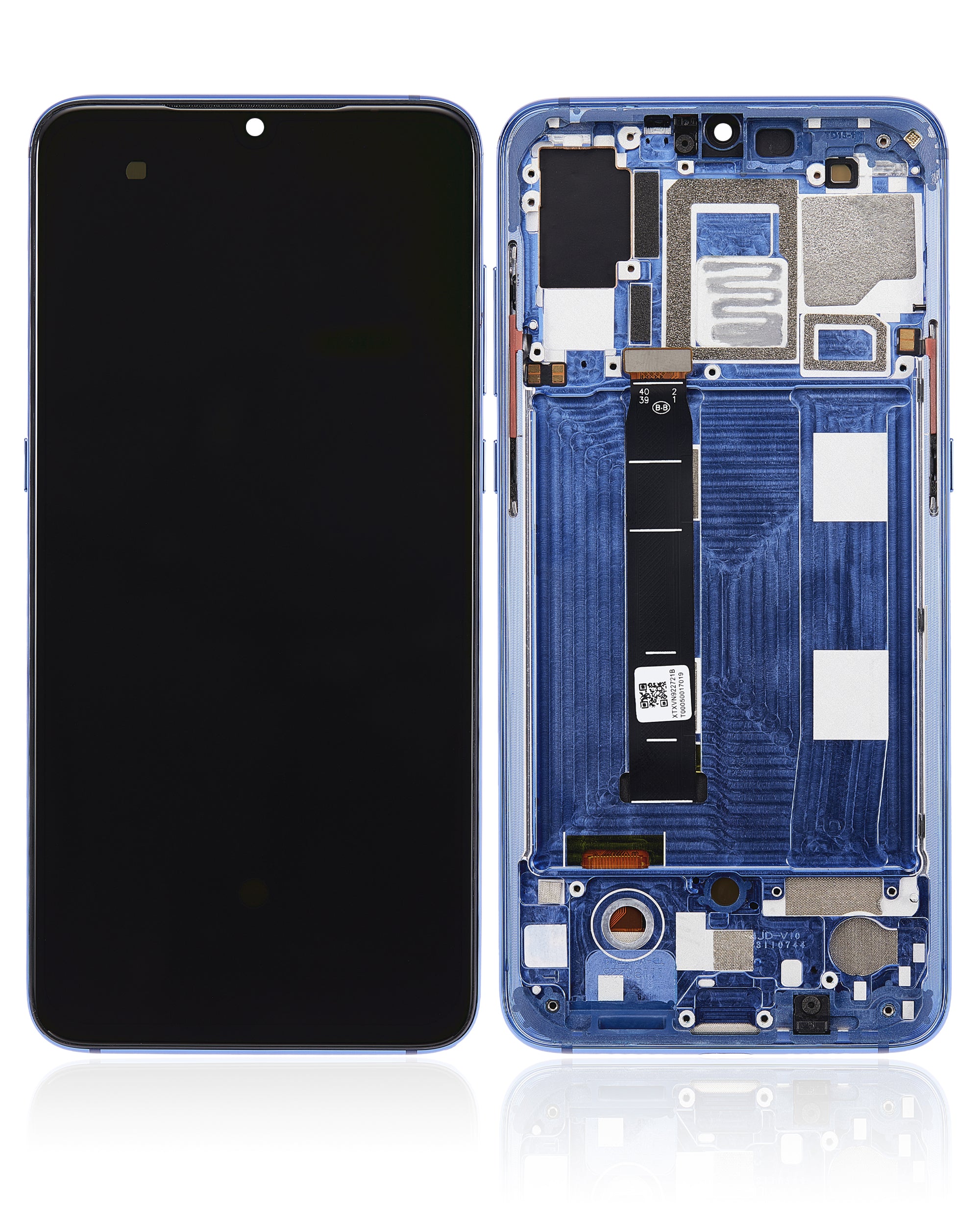 OLED-Display mit Rahmen für Xiaomi Mi 9 (Aftermarket Plus) (Ocean Blue)