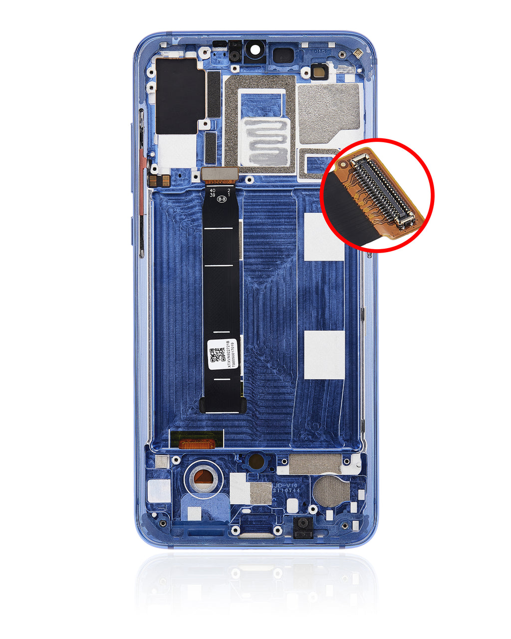 OLED-Display mit Rahmen für Xiaomi Mi 9 (Aftermarket Plus) (Ocean Blue)