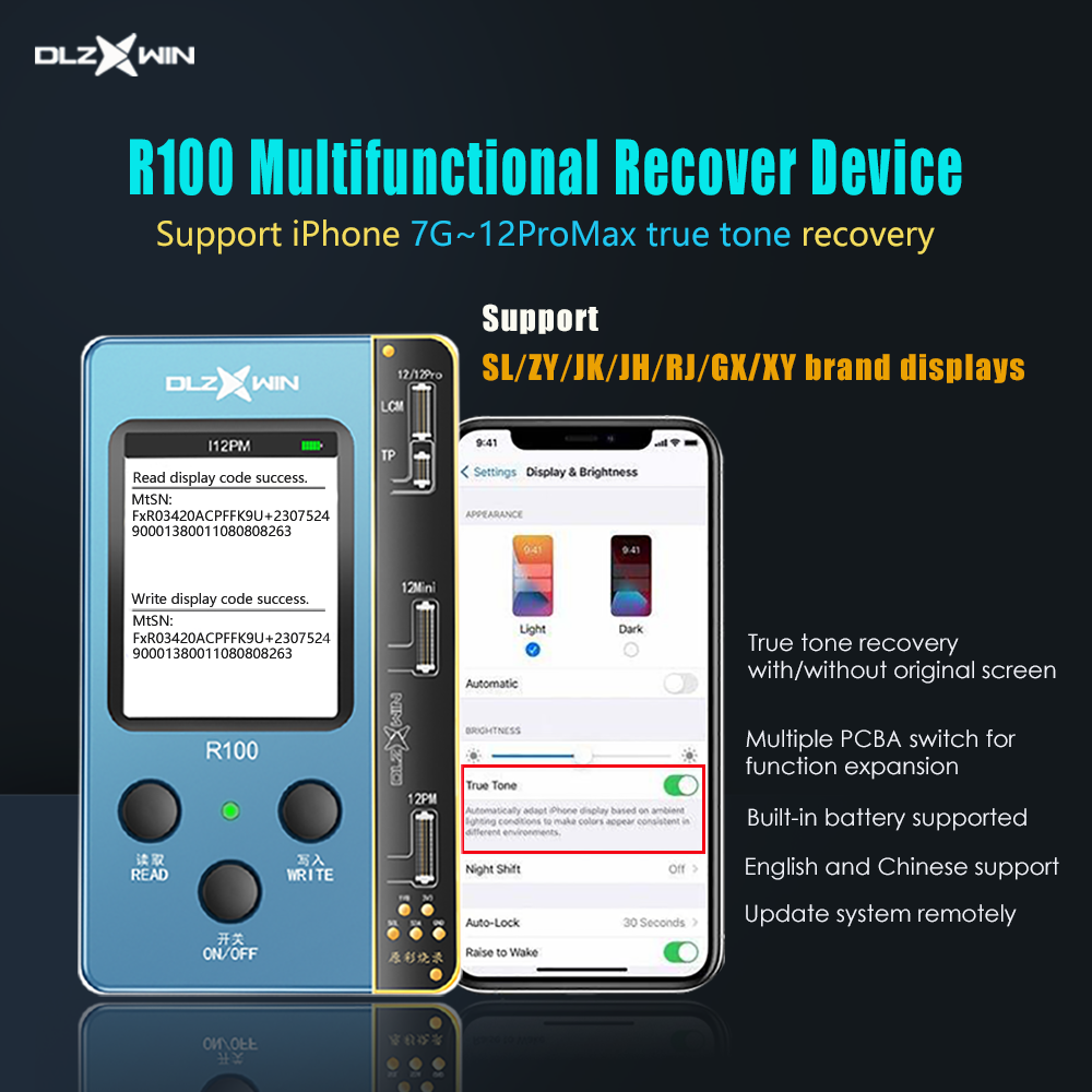 DLZ R100 True Tone Restore Programmiergerät für iPhone 8 bis iPhone 12 Pro Max