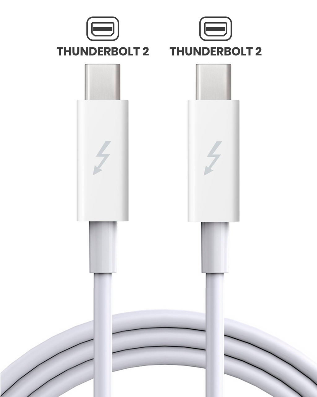 Thunderbolt 2 Cable for MacBook / iMac / Mac (1.8 m / 6 ft) (used OEM pull, Quality A) (Bulk Packaging)