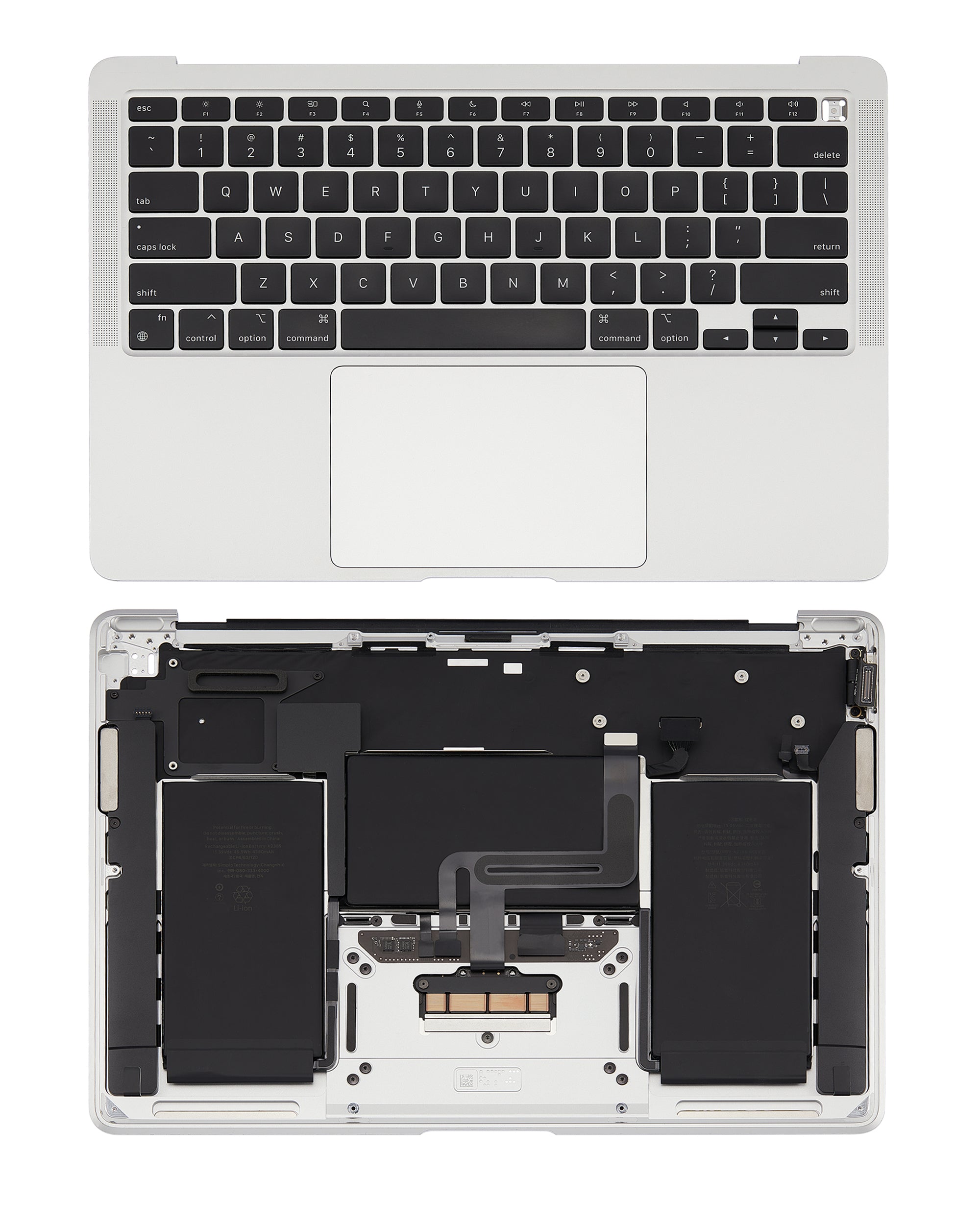 Top Case with Battery and Keyboard for MacBook Air 13" A2337 (2020) (Silver) (US Keyboard)