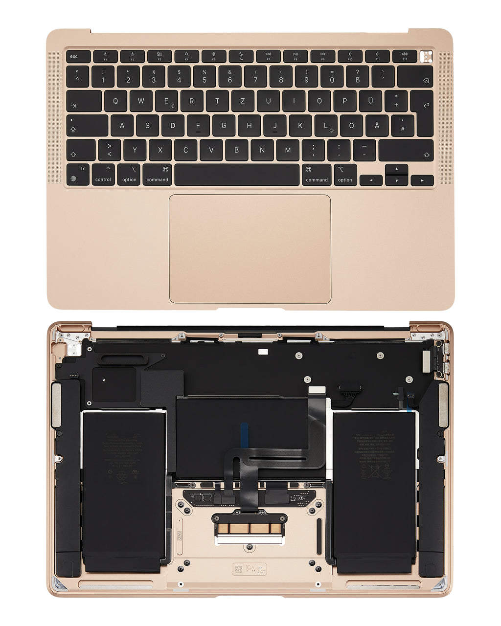 Topcase m. Akku & UK-Tastatur f. MacBook Air 13" A2337 Gold
