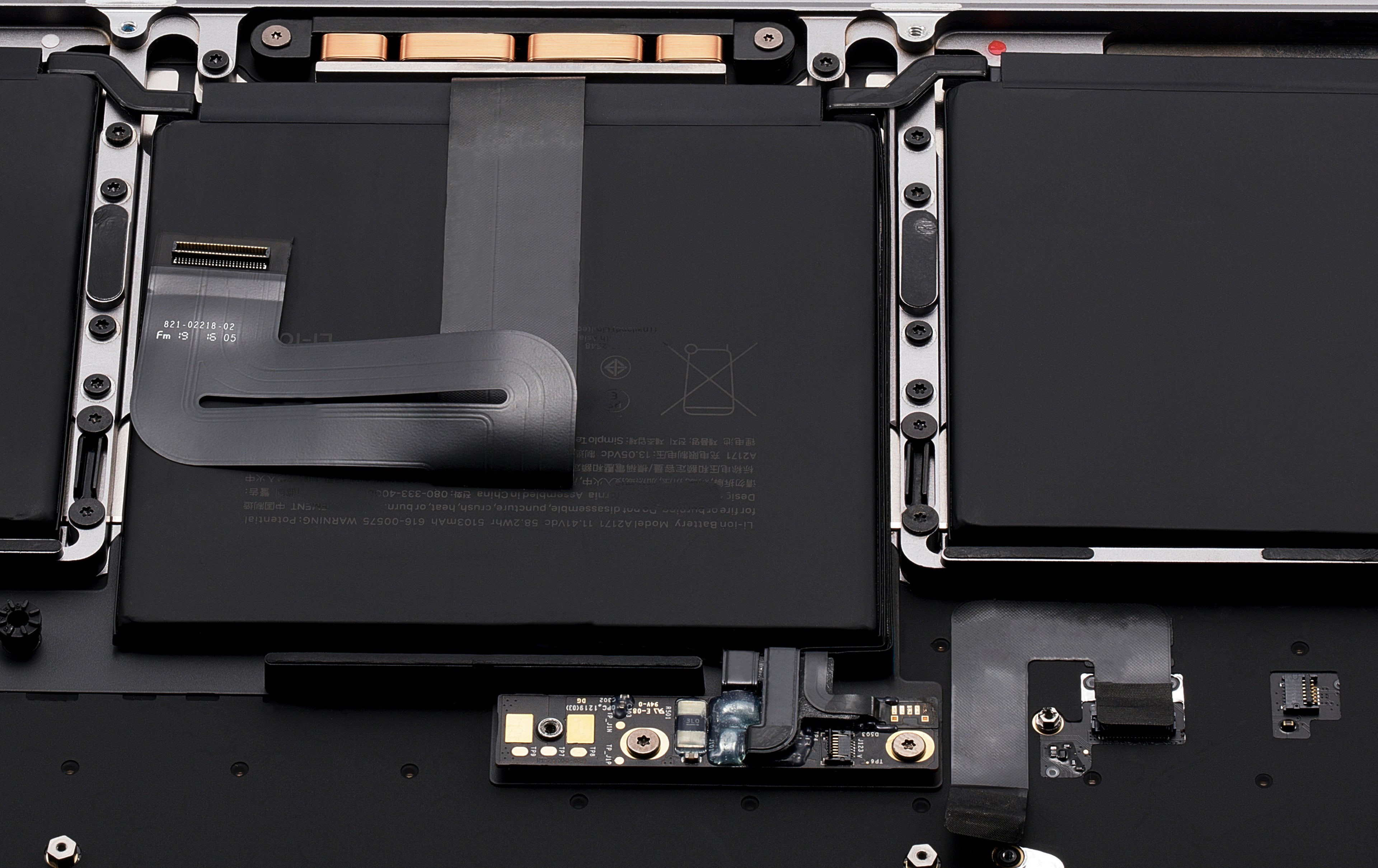 Topcase mit Akku & Tastatur für MacBook Pro 13 A2159 US Space Gray A-Qualität
