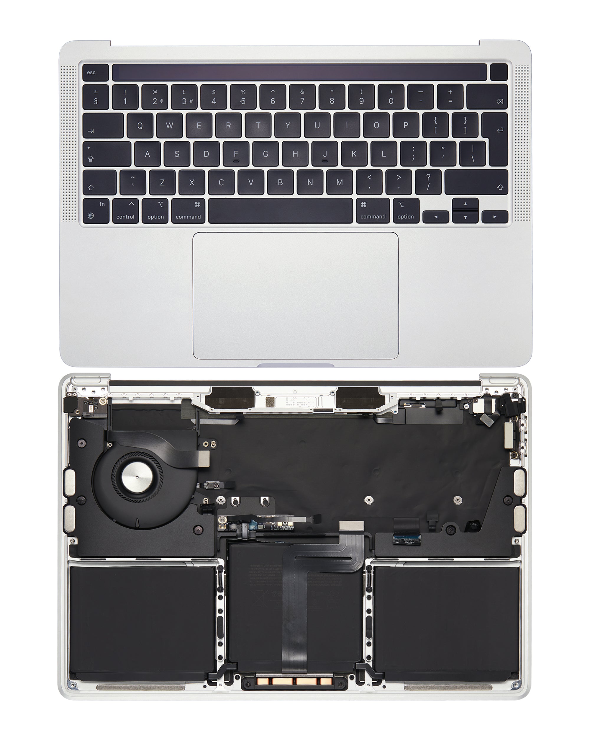 Top Case with Battery and Keyboard for MacBook Pro 13" A2338 (2020) – Silver (UK Keyboard)