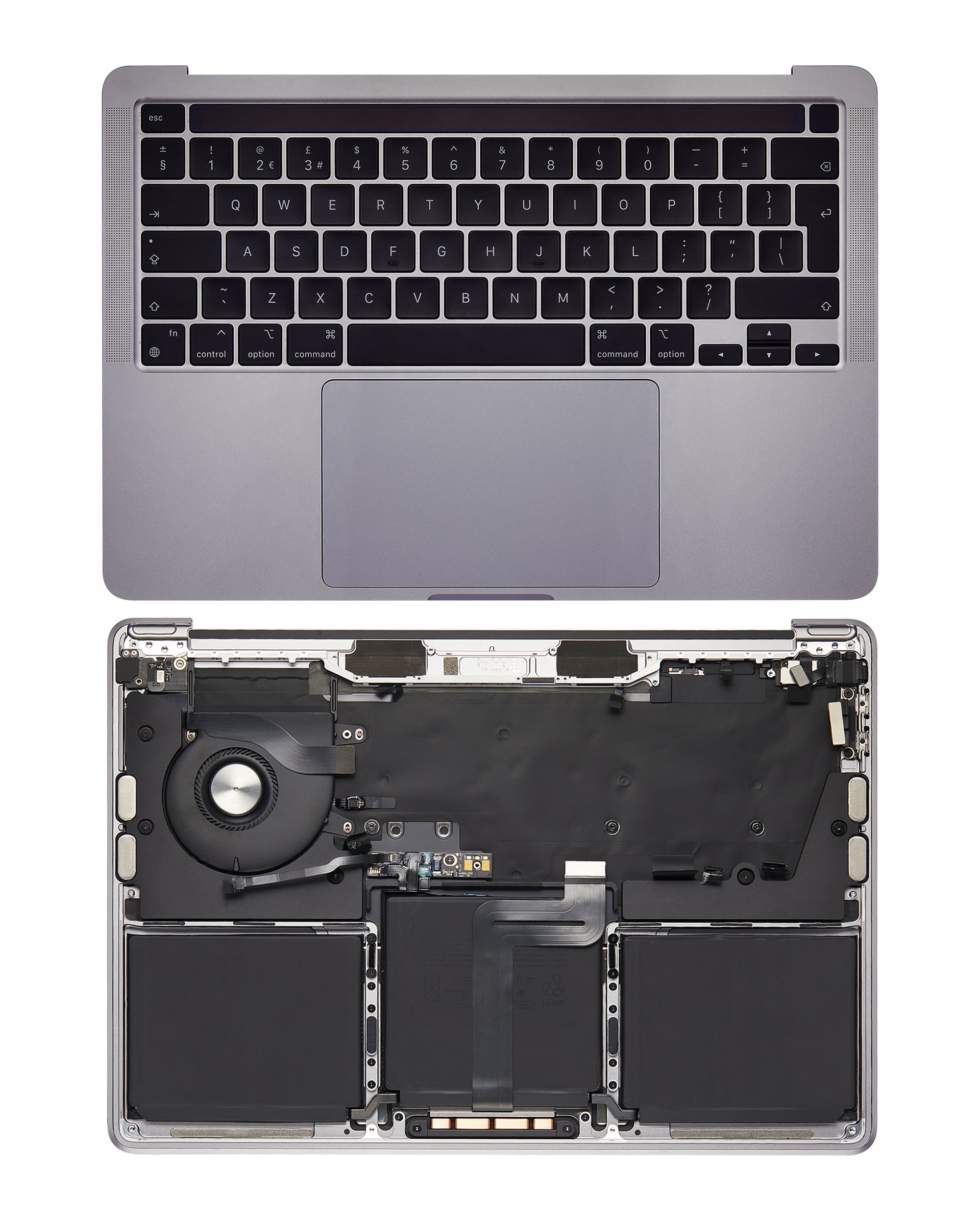 Top case with battery and keyboard for MacBook Pro 13" A2338 (2020) Space Gray (UK keyboard)
