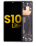OLED-Display mit Rahmen für Samsung Galaxy S10 Lite (Refurbished) (Prism Black)