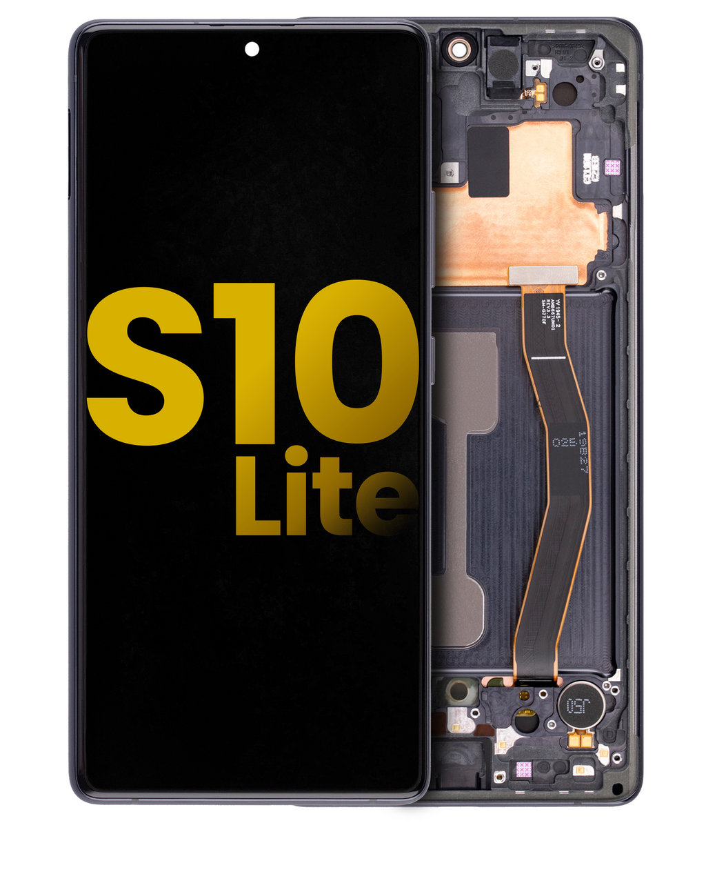 OLED-Display mit Rahmen für Samsung Galaxy S10 Lite (Refurbished) (Prism Black)