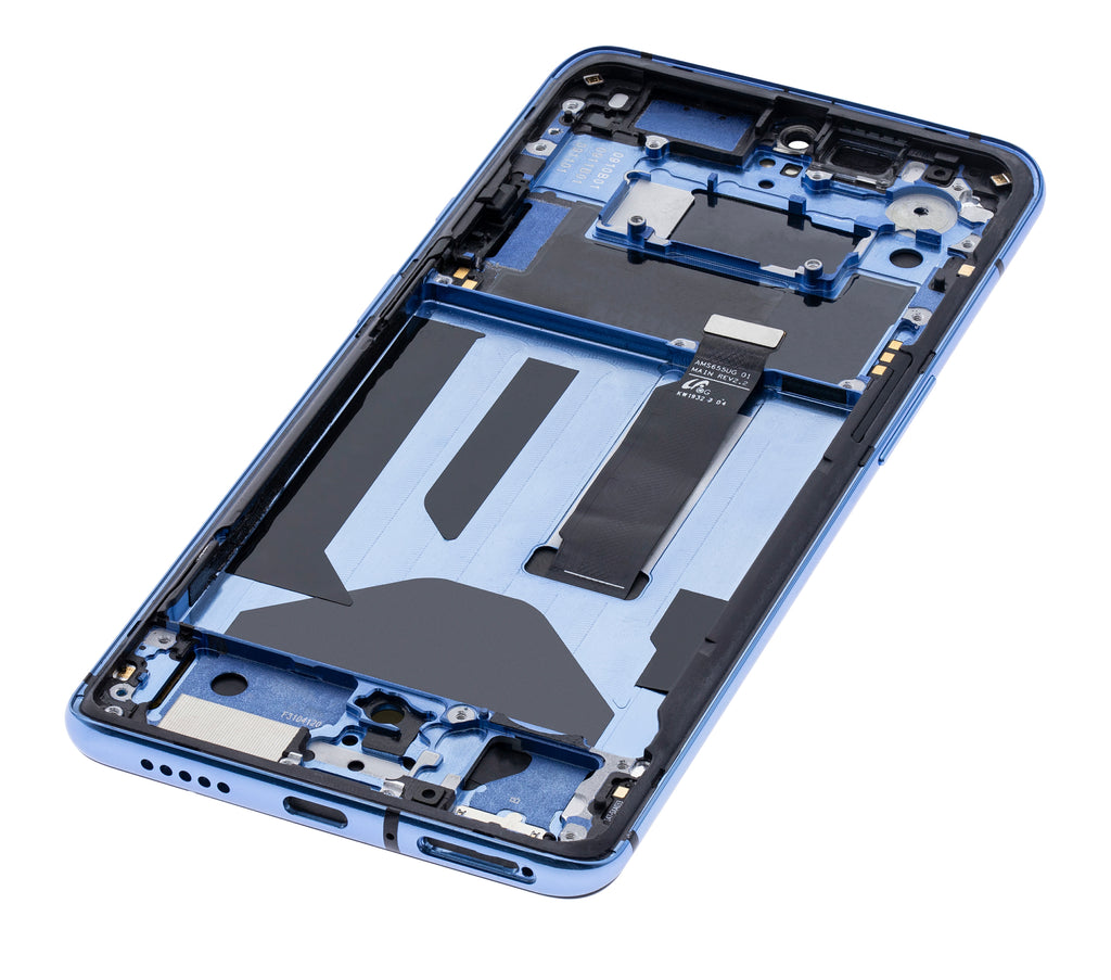 OLED-Display mit Rahmen für OnePlus 7T (Original OEM) (Glacier Blue)