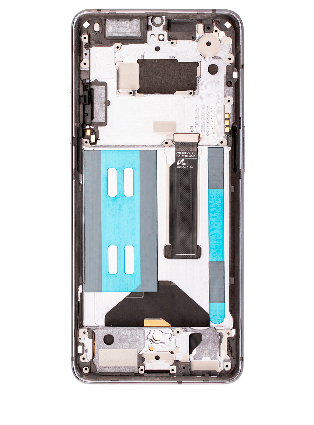 OLED Display with Frame for OnePlus 7T (Aftermarket Plus) (Frosted Silver)
