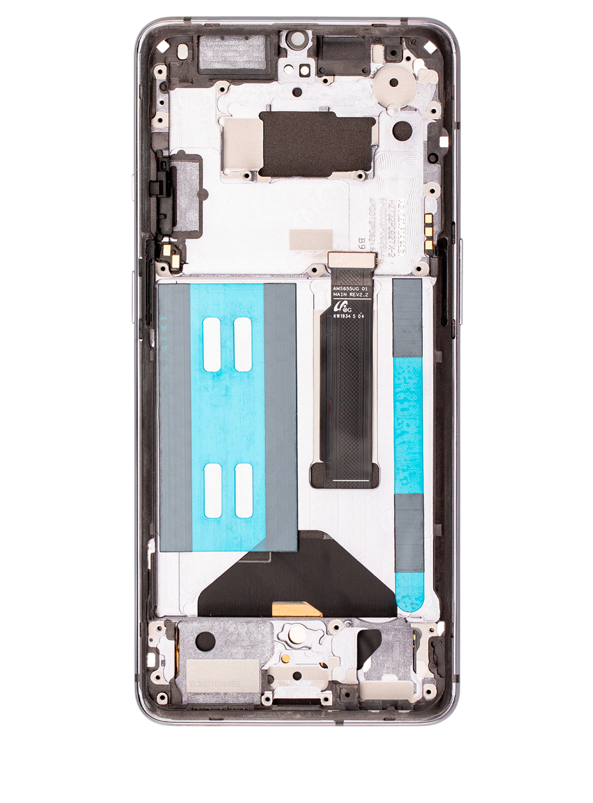 OLED-Display mit Rahmen für OnePlus 7T (Aftermarket Plus) (Frosted Silver)