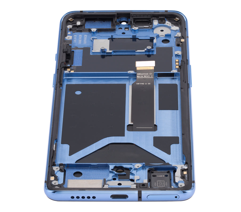 OLED-Display mit Rahmen für OnePlus 7T (Aftermarket Plus) (Glacier Blue)
