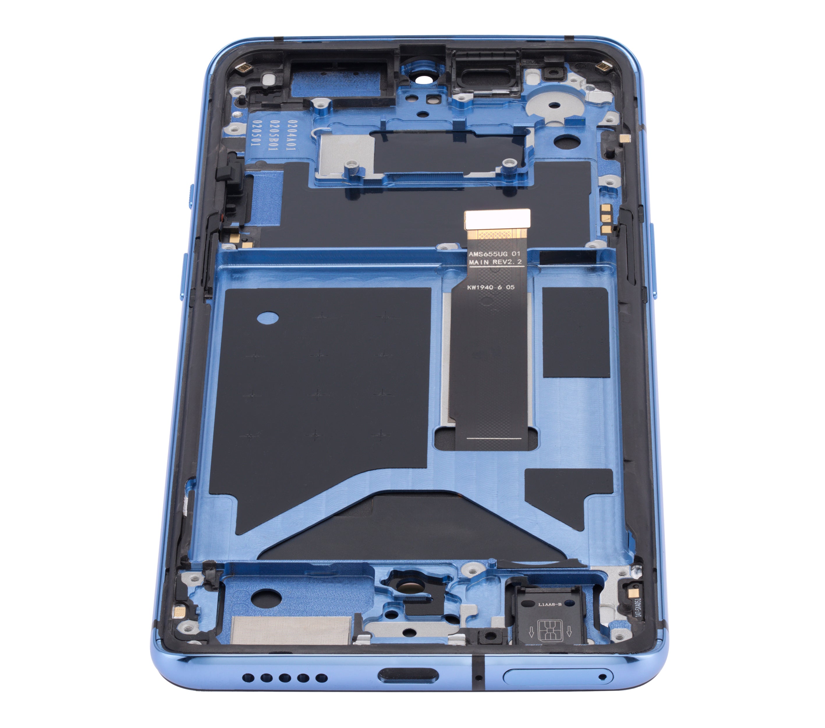OLED-Display mit Rahmen für OnePlus 7T (Aftermarket Plus) (Glacier Blue)