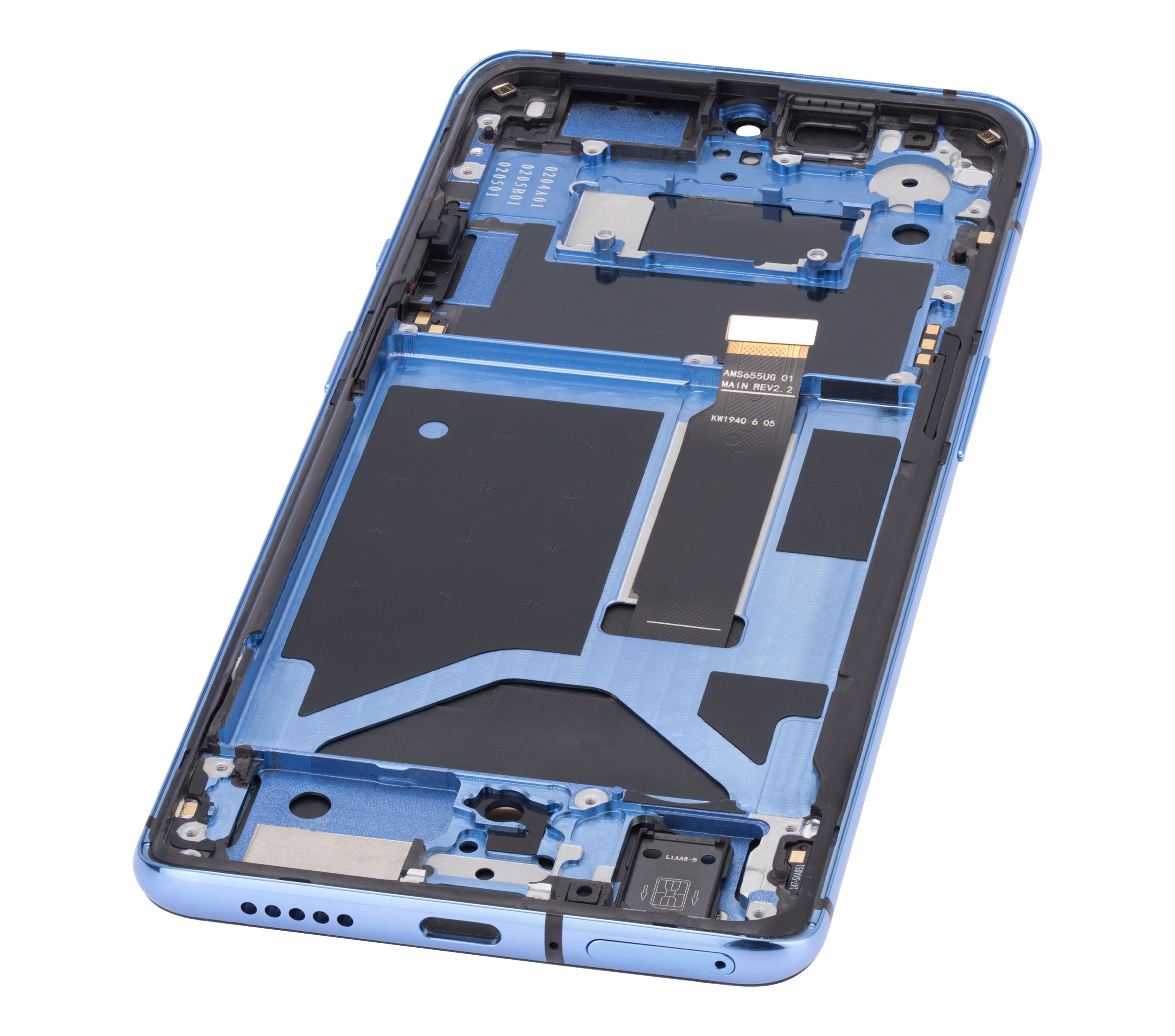 OLED-Display mit Rahmen für OnePlus 7T (Aftermarket Plus) (Glacier Blue)