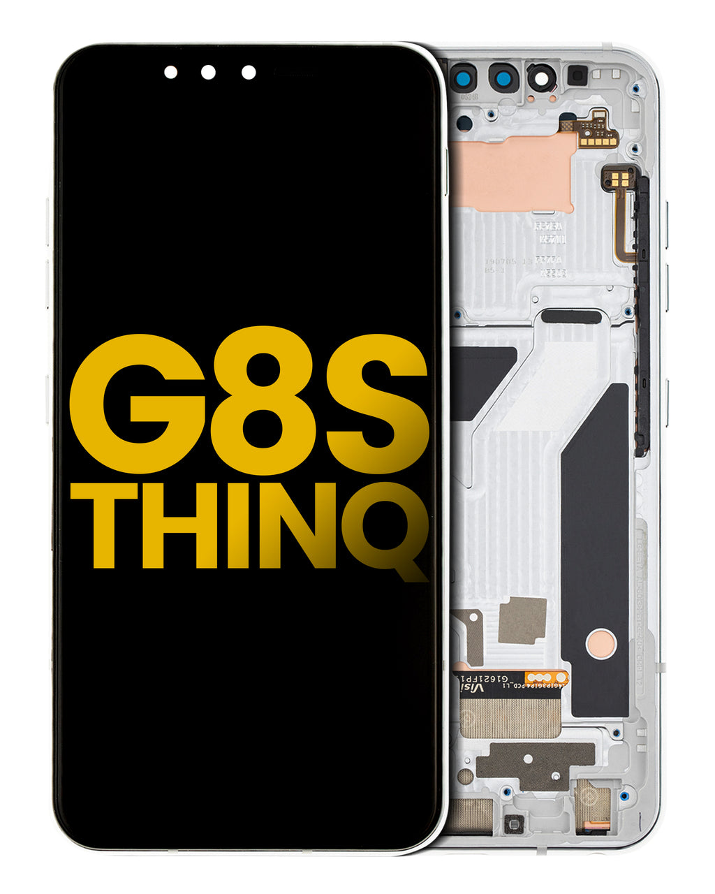 OLED Display with Frame for LG G8S ThinQ (Refurbished) (Mirror White)