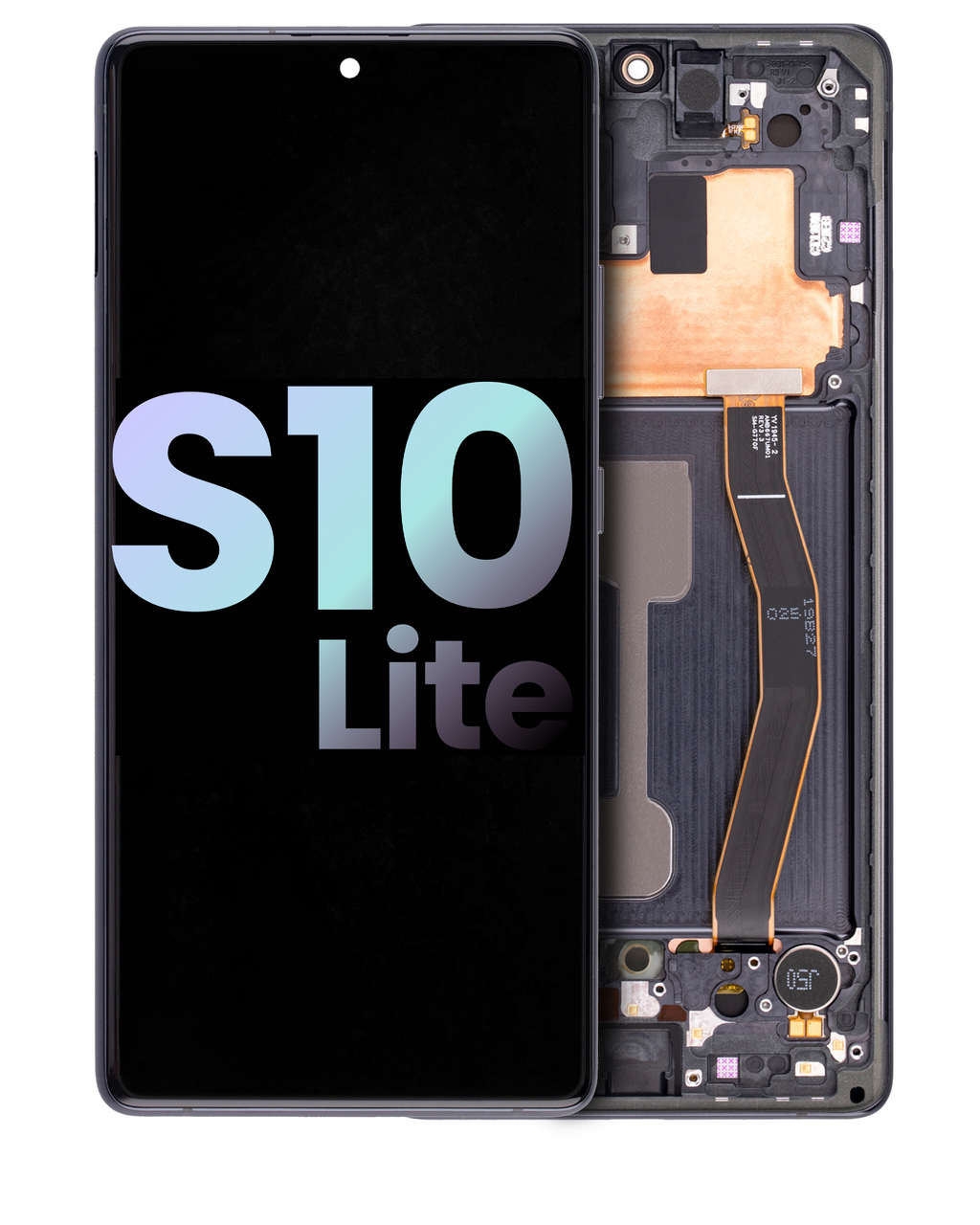 OLED-Display mit Rahmen für Samsung Galaxy S10 Lite (Service Pack) (Prism Black)