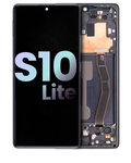 OLED-Display mit Rahmen für Samsung Galaxy S10 Lite (Service Pack) (Prism Black)