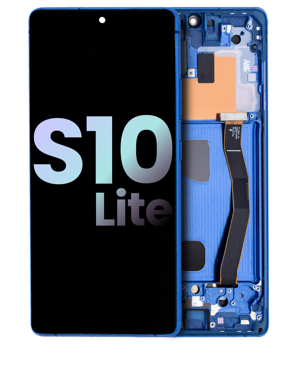 OLED-Display mit Rahmen für Samsung Galaxy S10 Lite (Service Pack) (Prism Blue)