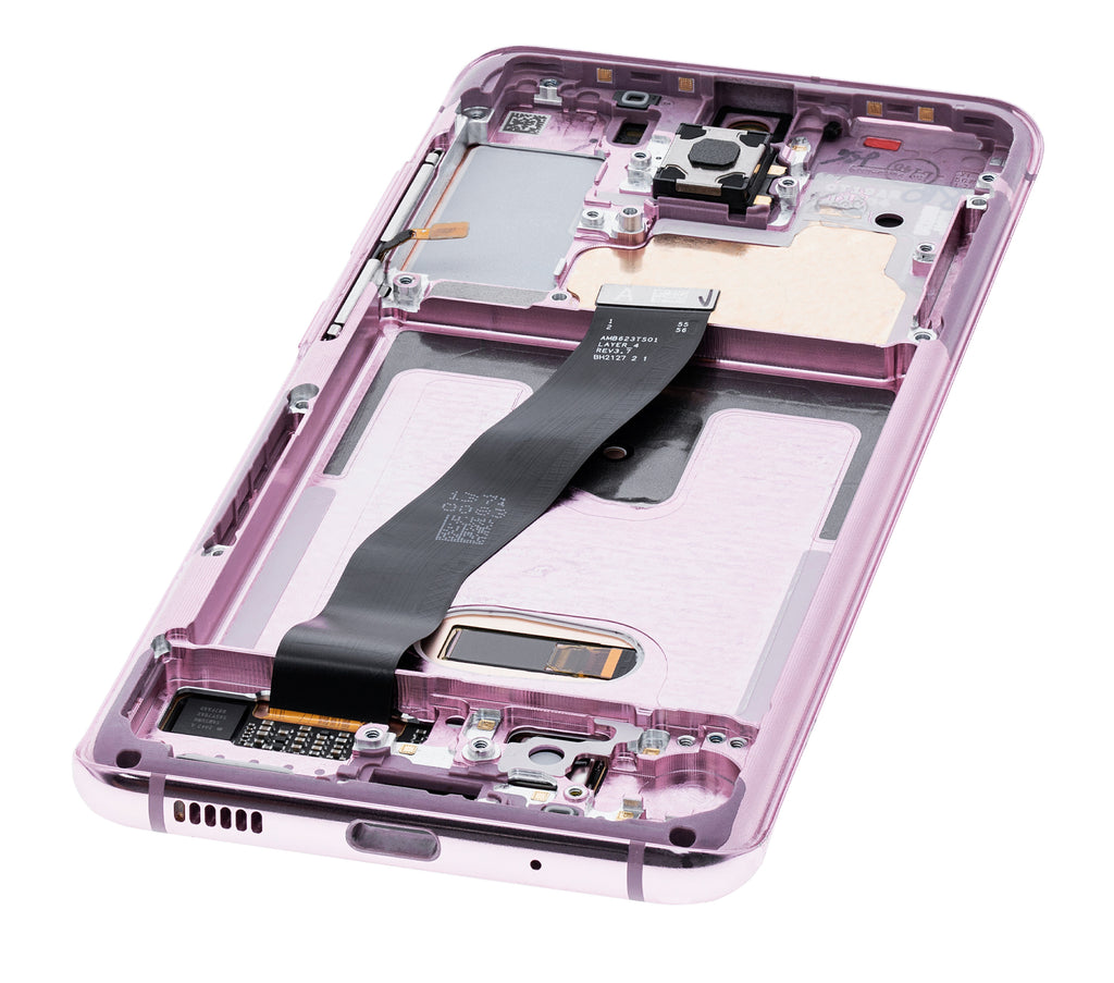 OLED-Display mit Rahmen für Samsung Galaxy S20 5G (Verizon 5G UW Frame Only) (gebrauchter OEM-Ausbau, Qualität B/C) (Cloud Pink)