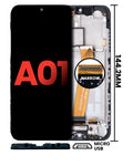 LCD mit Rahmen für Samsung Galaxy A01 Micro USB Aftermarket+ Incell alle Farben
