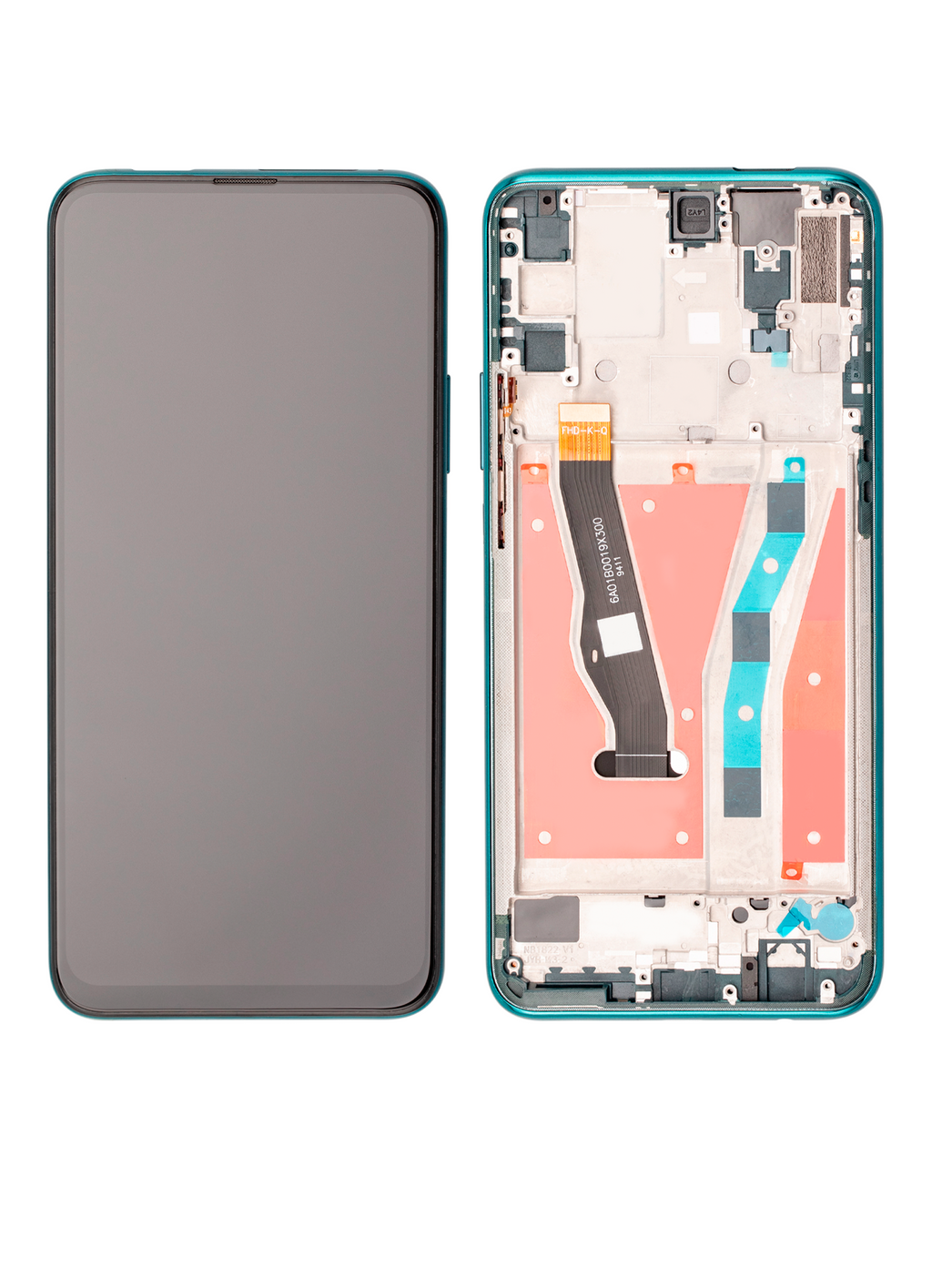 LCD mit Rahmen für Huawei Y9 Prime (2019) (Refurbished) (Emerald Green)