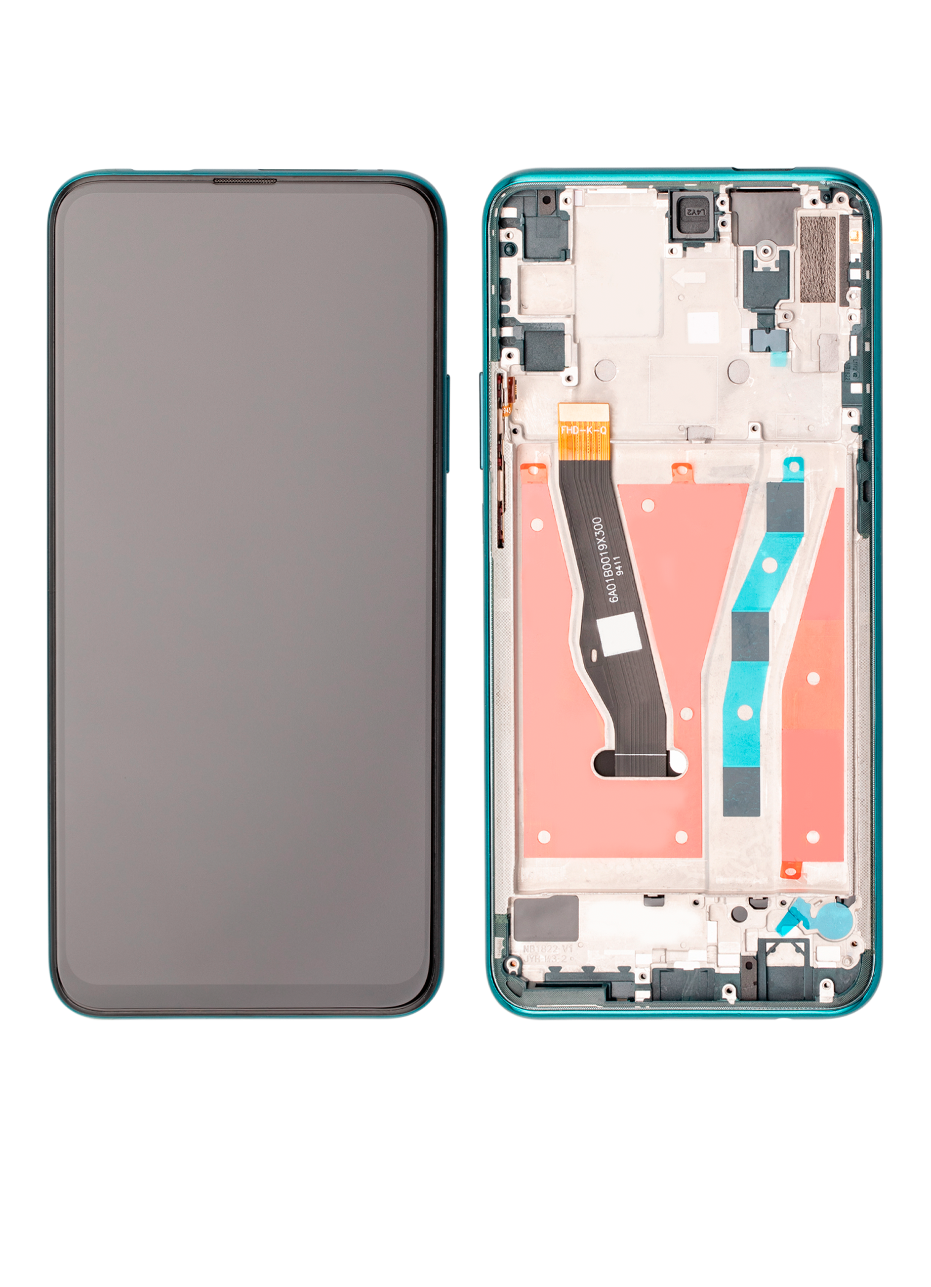 LCD mit Rahmen für Huawei Y9 Prime (2019) (Refurbished) (Emerald Green)