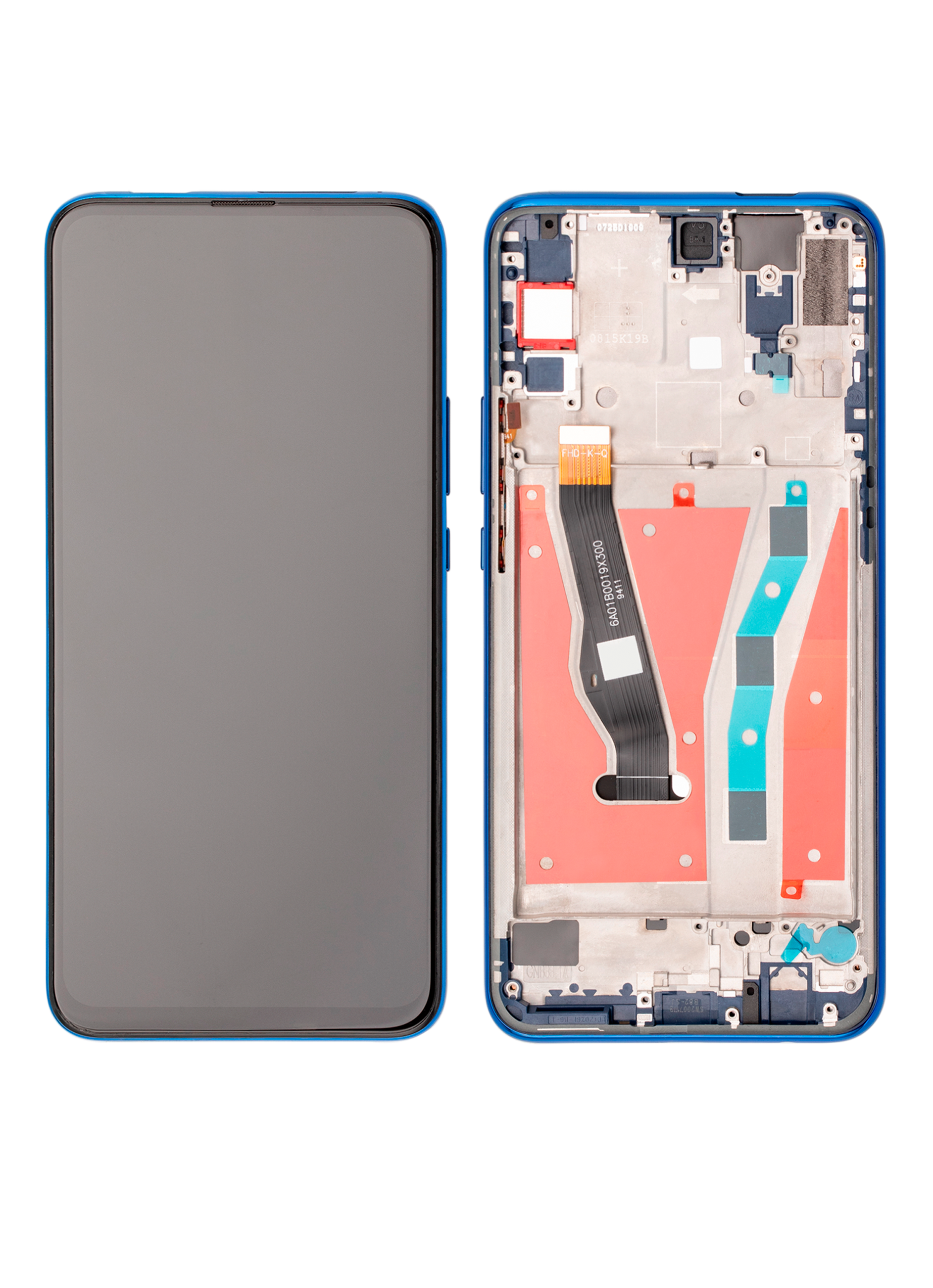 LCD-Display mit Rahmen für Huawei Y9 Prime (2019) (Refurbished) (Sapphire Blue)