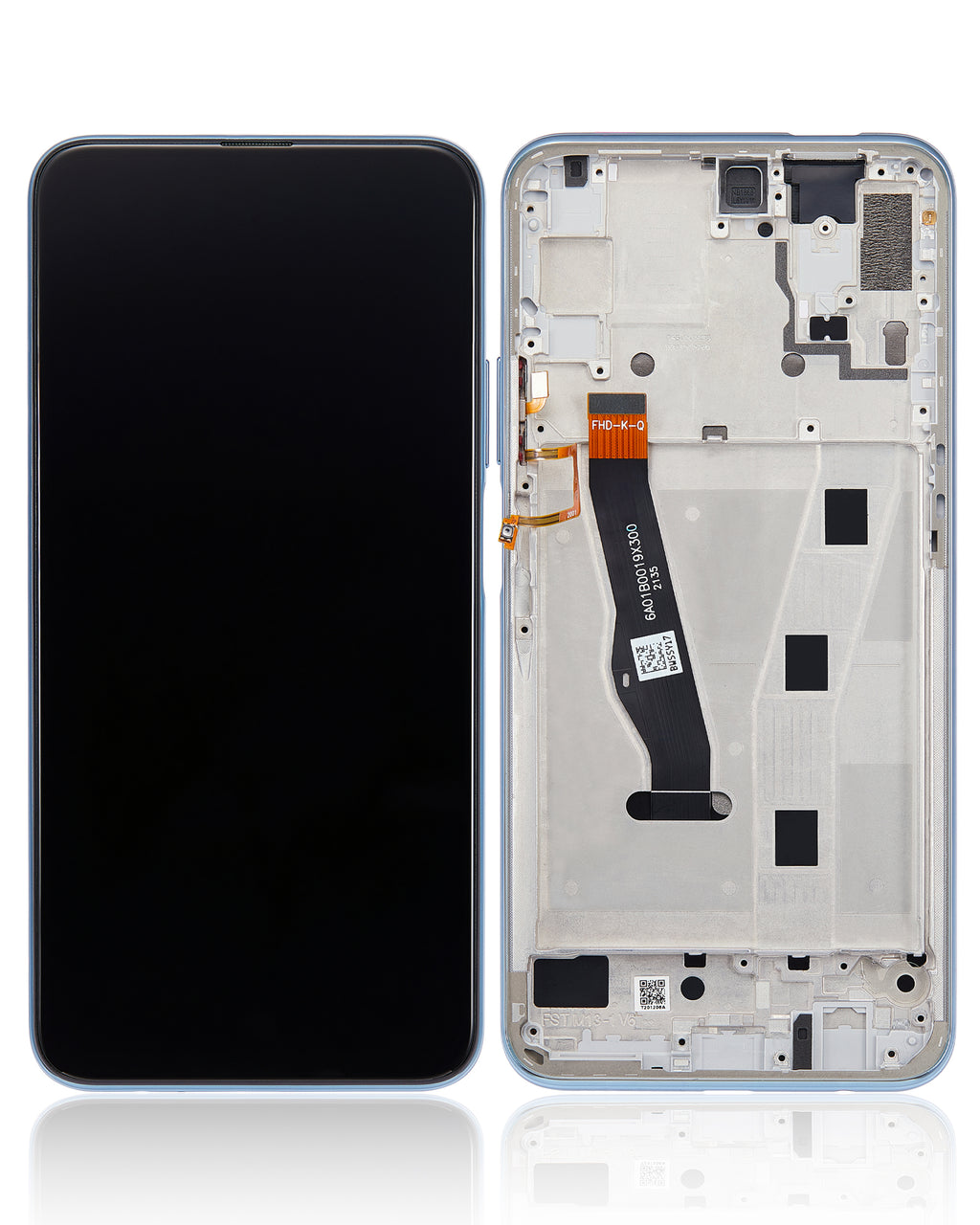 LCD-Display mit Rahmen für Huawei P Smart Pro (Refurbished) (Breathing Crystal)