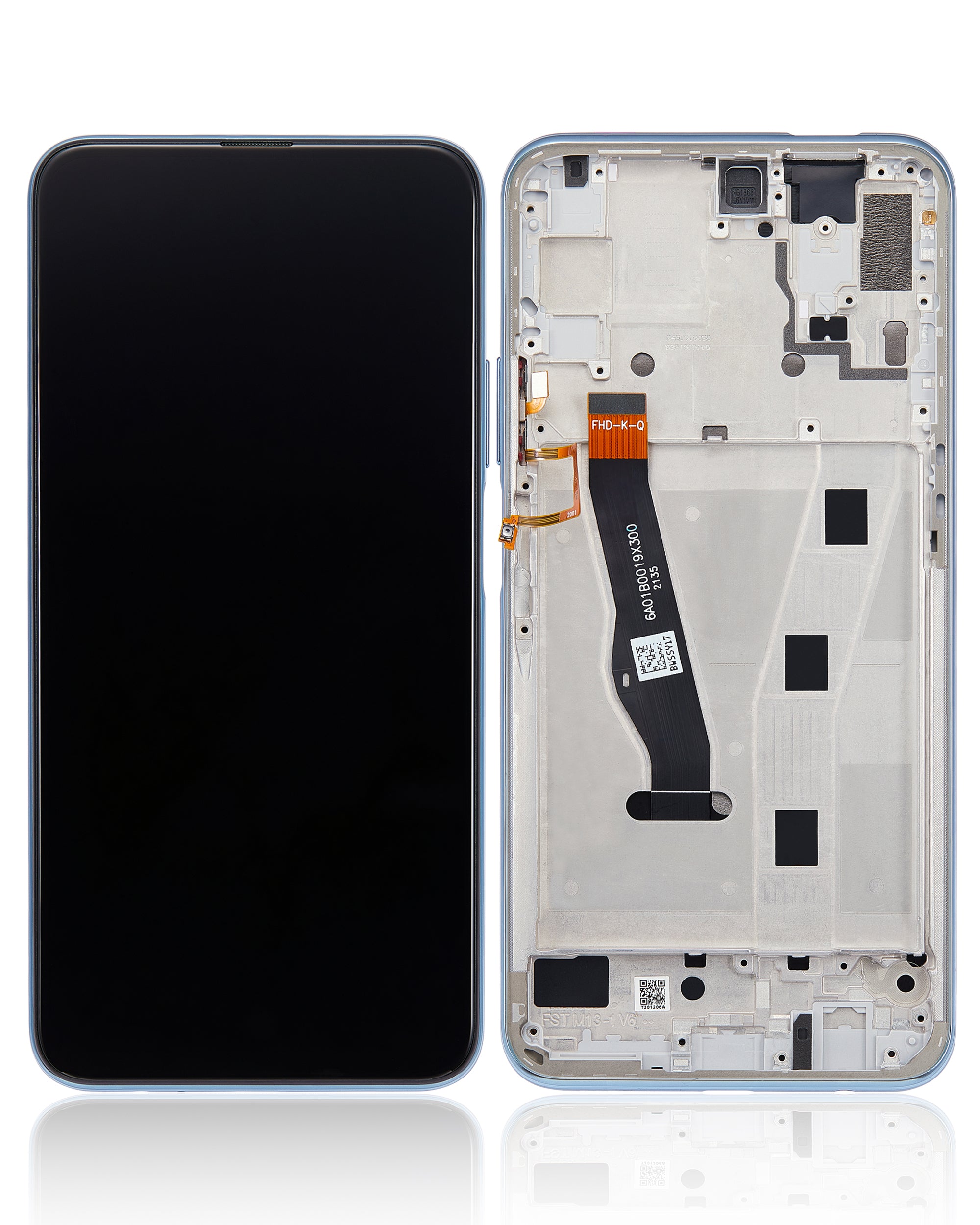 LCD-Display mit Rahmen für Huawei P Smart Pro (Refurbished) (Breathing Crystal)