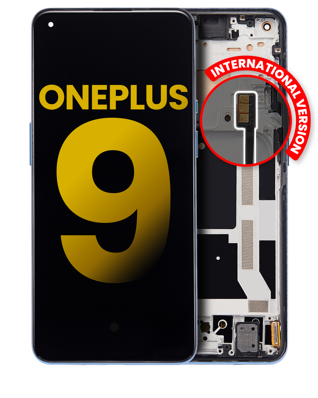 OLED Display with Frame for OnePlus 9 (International Version) (Refurbished) (Arctic Sky)